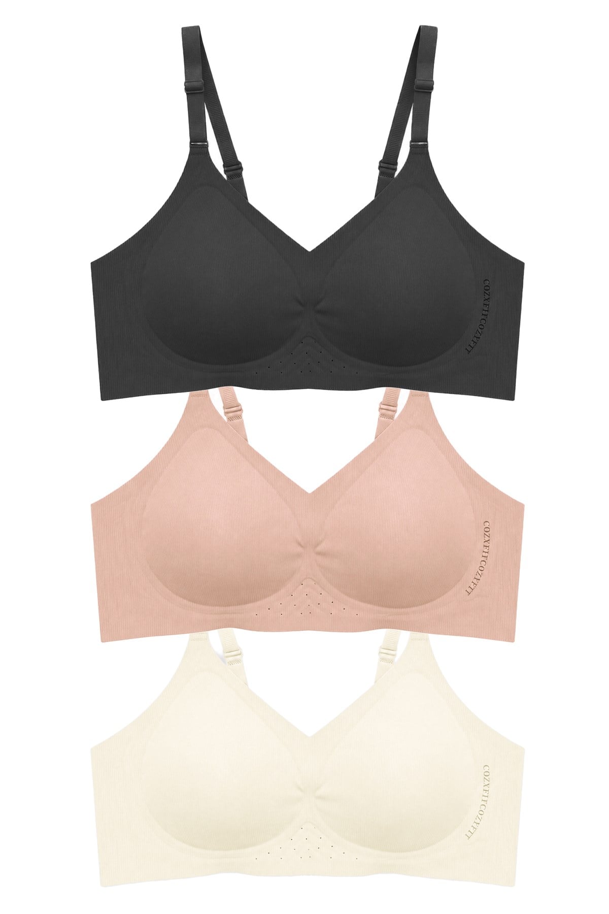 Seamless Bra - Alure | Lazer Kesim Balensiz Perfore Detaylı Dikişsiz Kadın Sütyen 3lü Paket-2