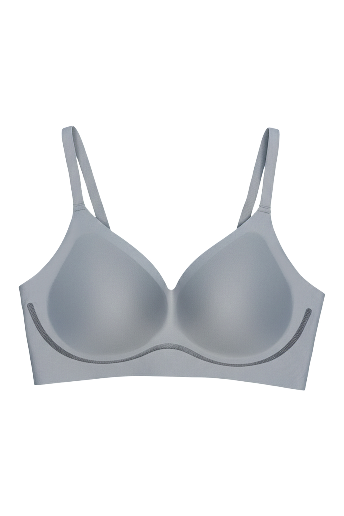 Seamless Bra - Air | Gri Lazer Kesim Dikişsiz Dalga Şerit Detaylı Balensiz Kadın Sütyen