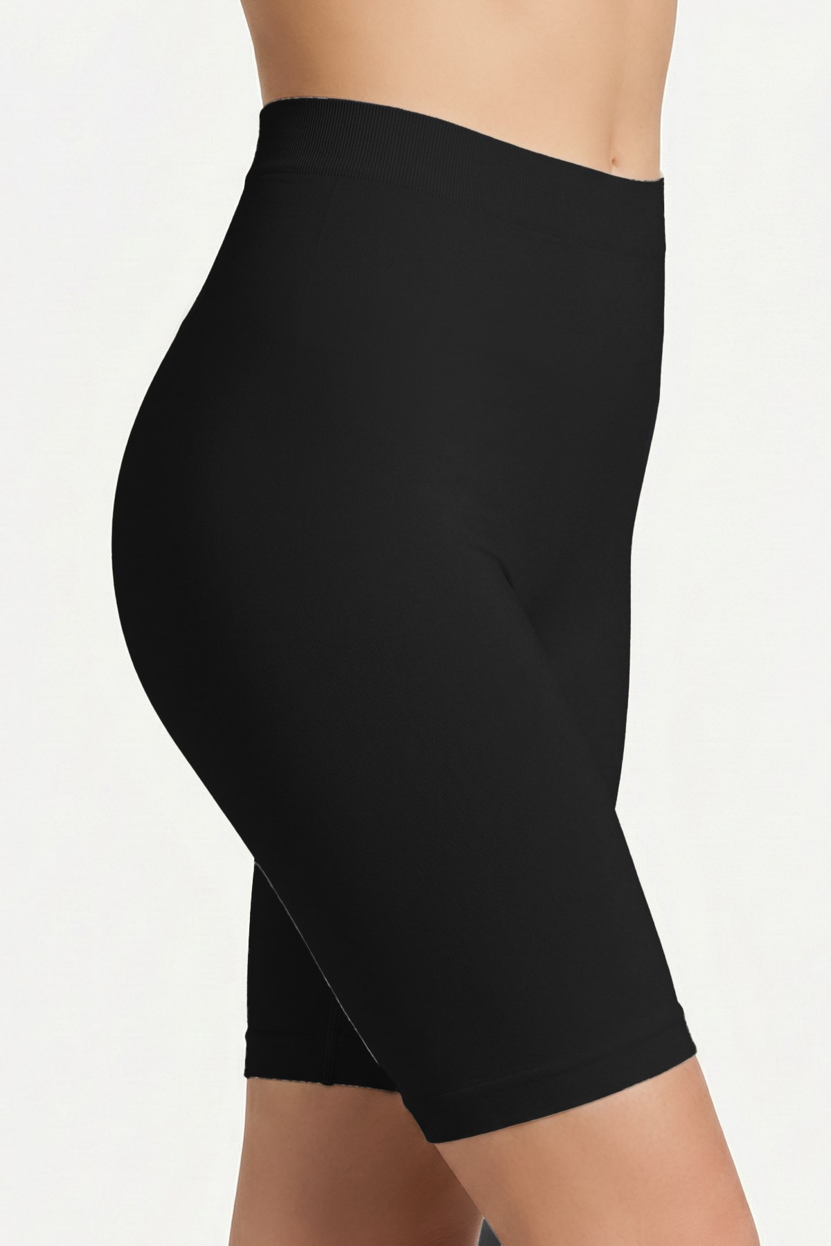 Cottonhill Premium - Kadın Siyah Ultra-Rahat Seamless Yüksek Bel Uzun Paça Boxer