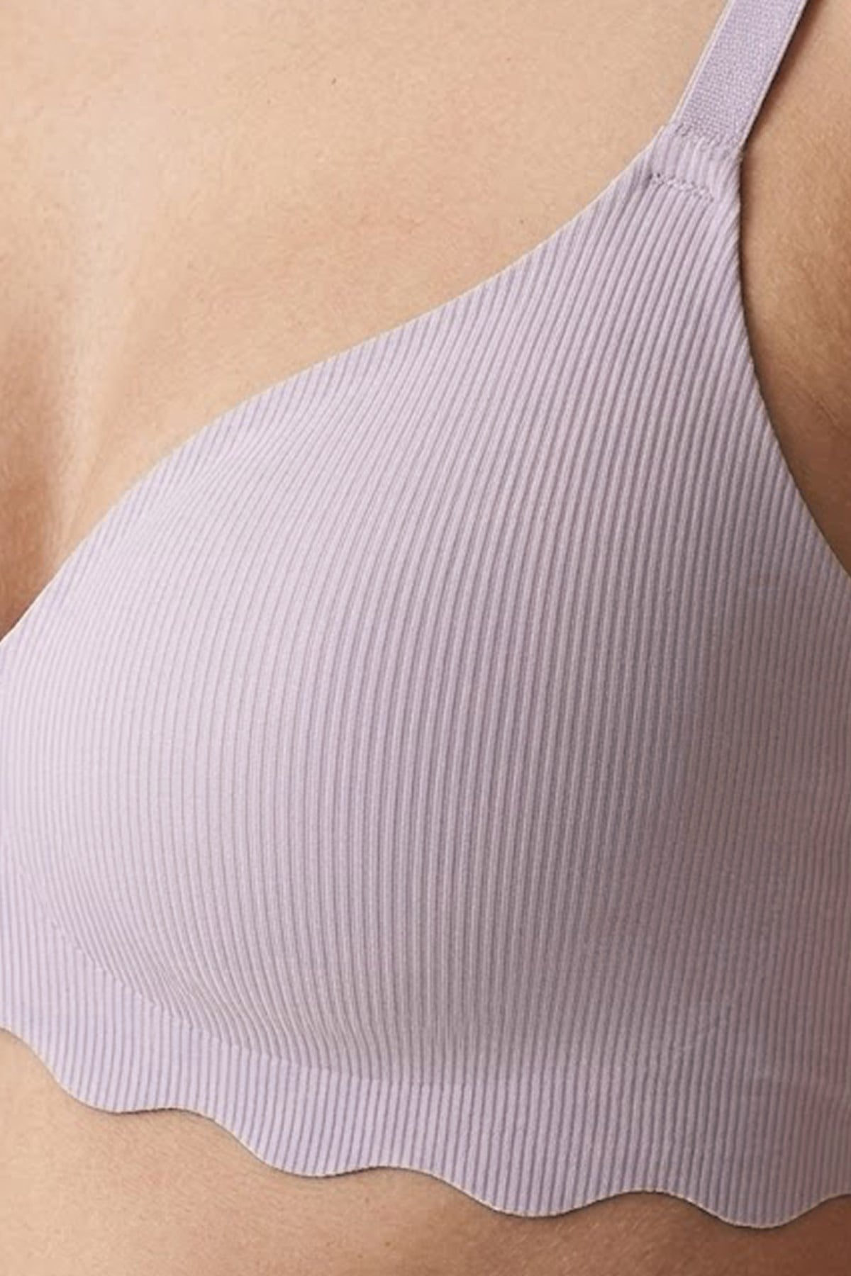 Seamless Bra - Lumera | Lila Lazer Kesim Balensiz Rib Dokulu Dalga Kesim Dikişsiz Kadın Sütyen