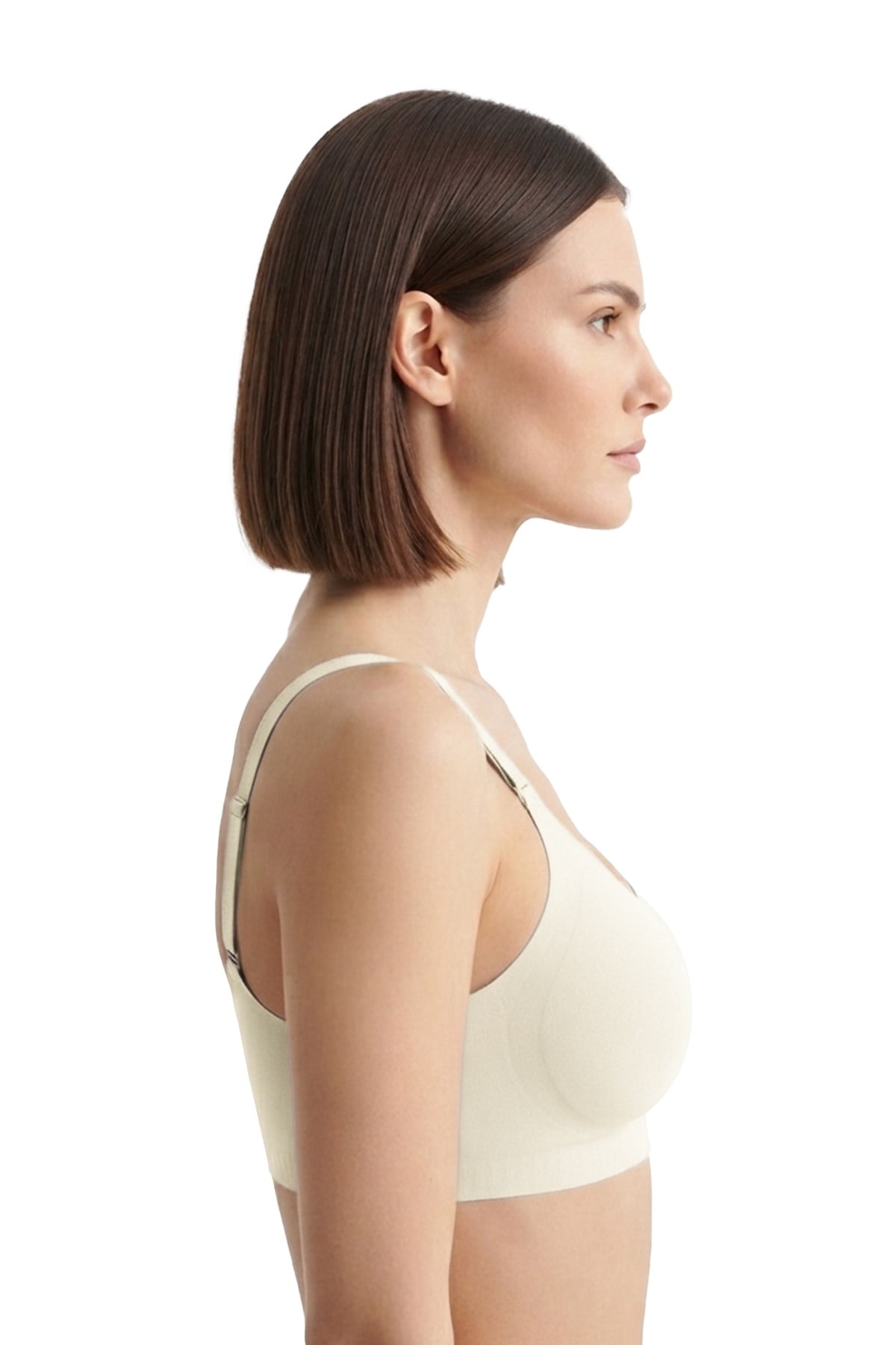 Seamless Bra - Solena | Krem Lazer Kesim Dikişsiz Balensiz Toparlayıcı Kadın Sütyen