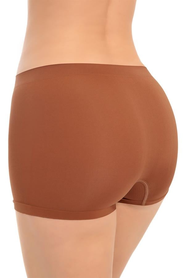 Cottonhill Premium - Kadın Kahverengi Ultra-Rahat Seamless Boxer