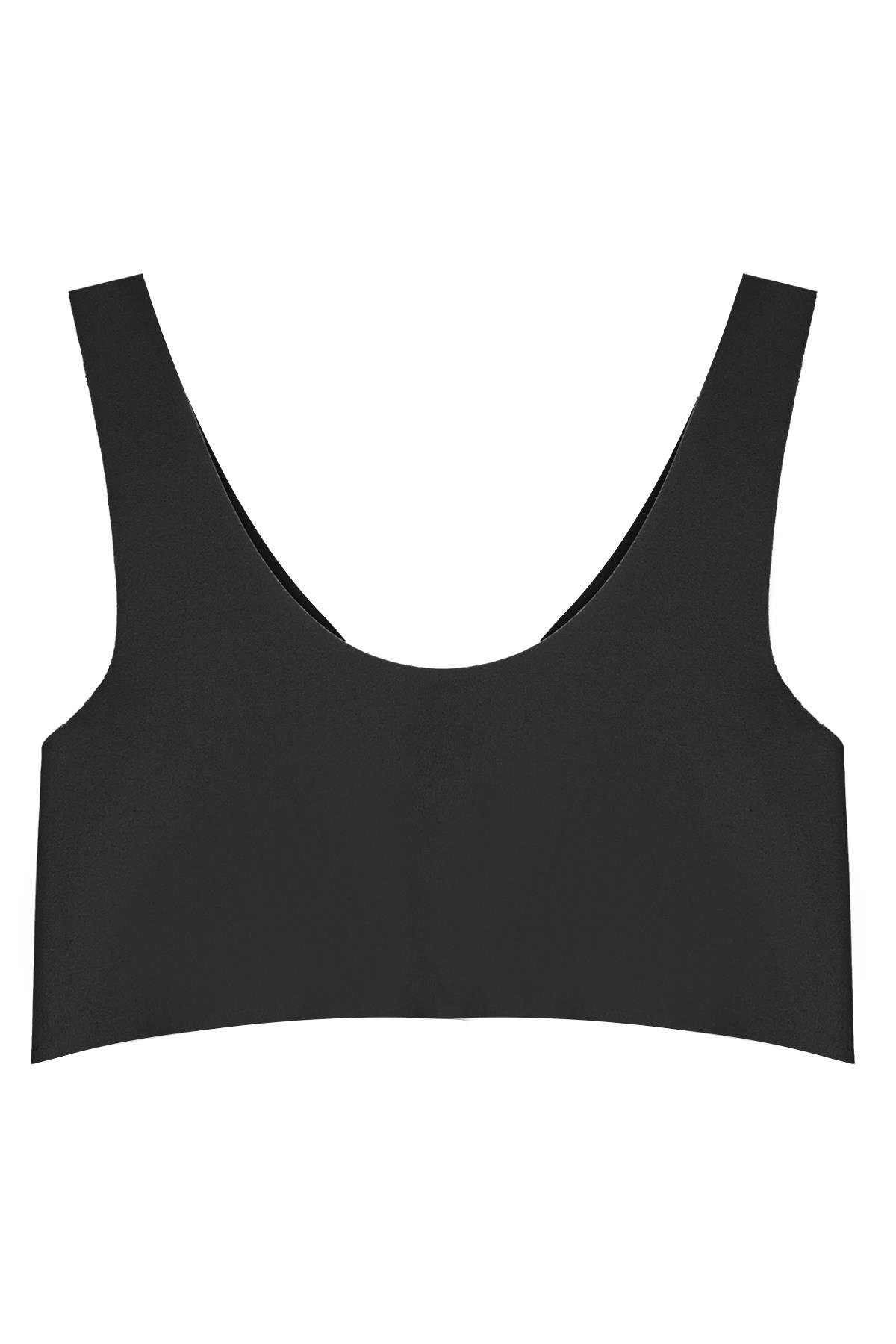 Siyah Dikişsiz Lazer Kesim Sütyen Çıkarılabilir Pedli Kadın Hayalet Sütyen