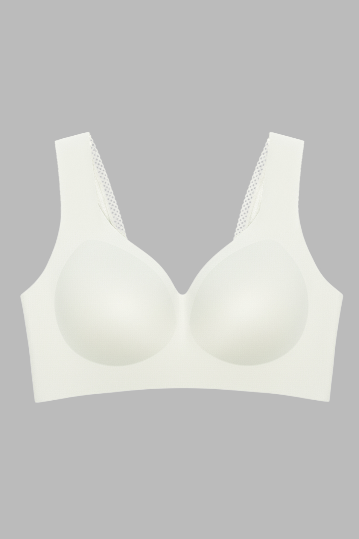 Seamless Bra - Lace | Krem Lazer Kesim Dikişsiz Dantel Detaylı Balensiz Kadın Sütyen