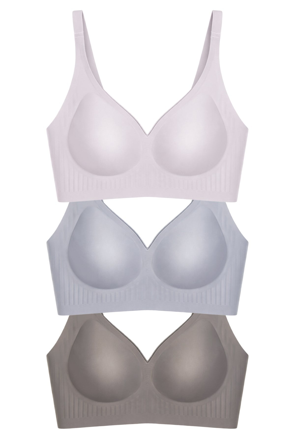 Seamless Bra - Slight | Lazer Kesim Dikişsiz Dilim Detaylı Balensiz Kadın Sütyen 3lü Paket-2