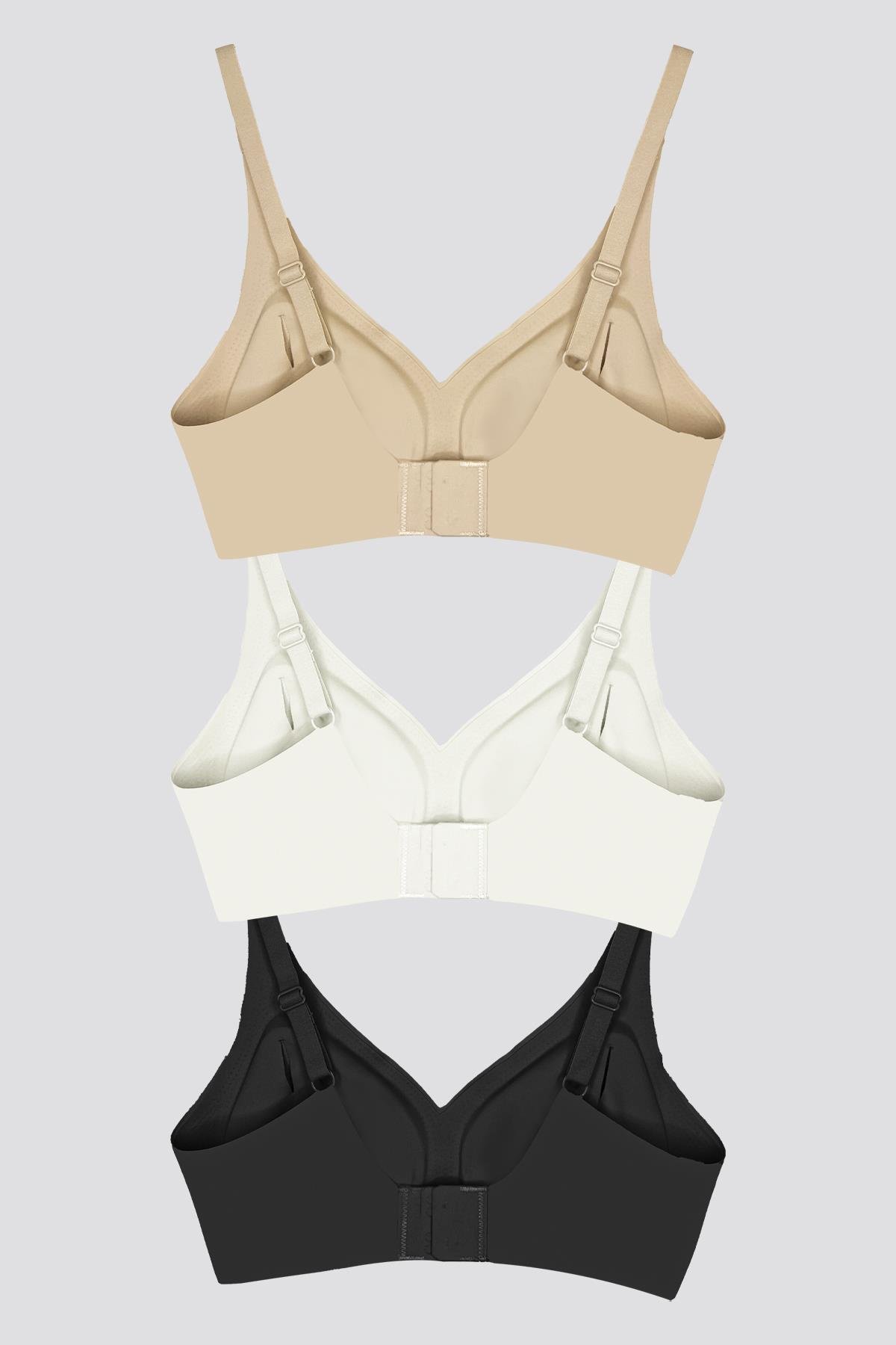 Seamless Bra - Wave | Lazer Kesim Dikişsiz Dalga Detaylı Balensiz Kadın Sütyen 3lü Paket