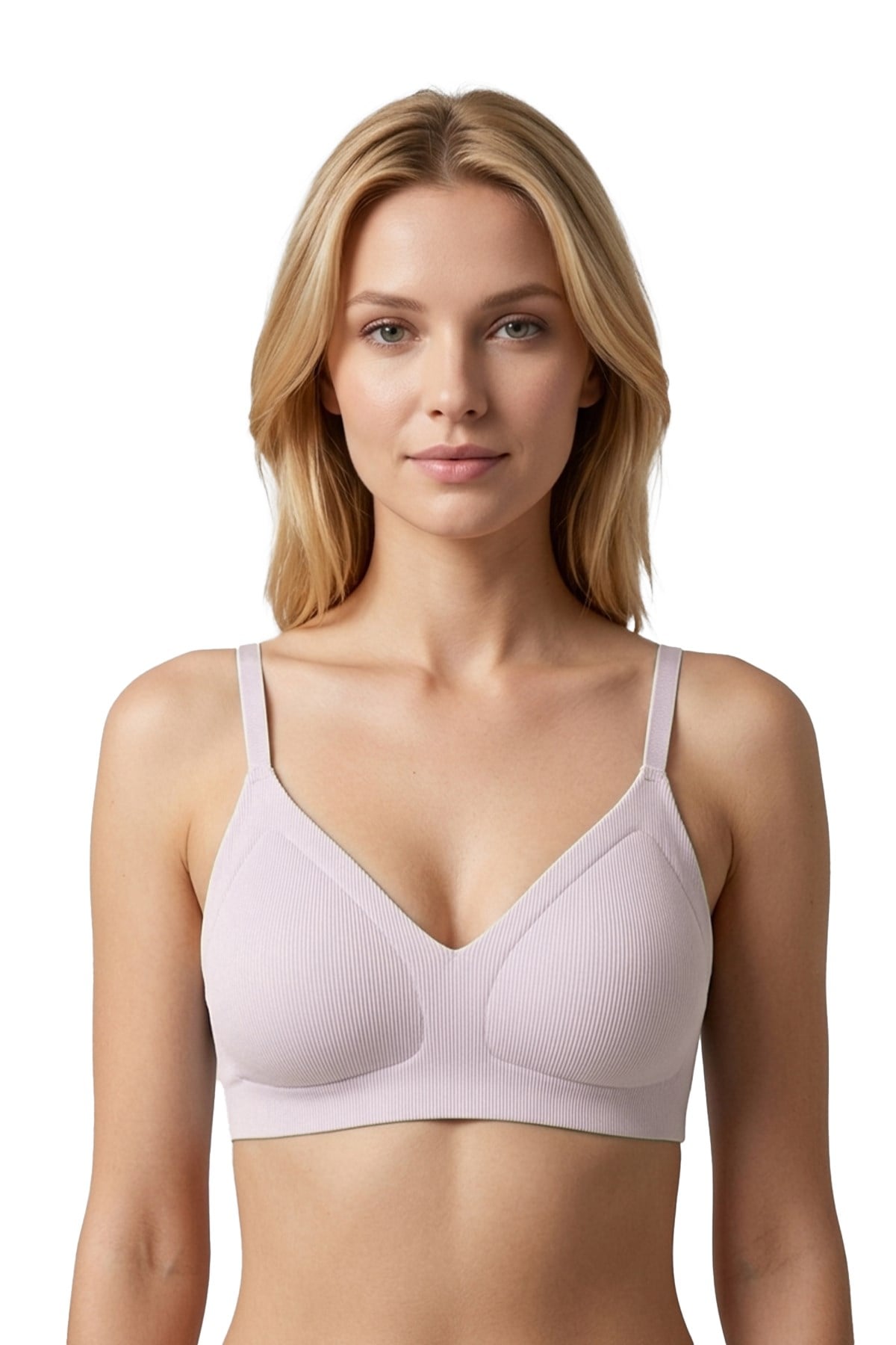 Seamless Bra - Velour | Lila Lazer Kesim Balensiz Üçgen Form Dikişsiz Kadın Sütyen