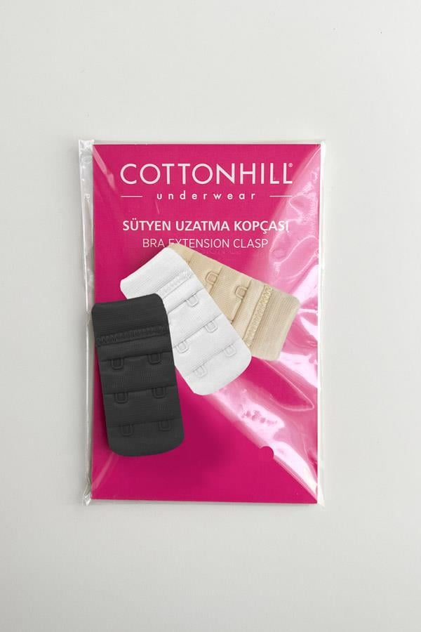 Kadın Sütyen Uzatma Agrafı 2 Kancalı 3 Sıralı Kopça 3lü Paket