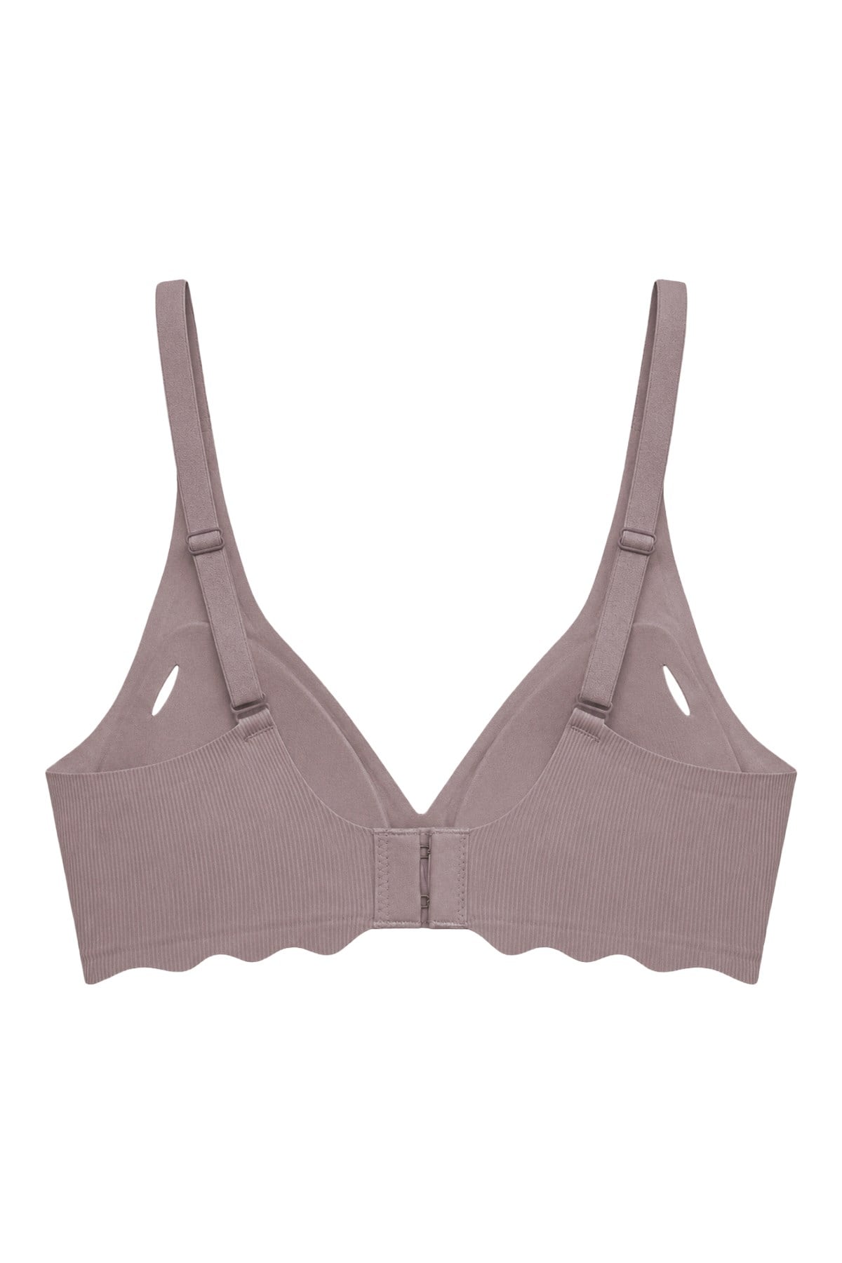 Seamless Bra - Lumera | Kahverengi Lazer Kesim Balensiz Rib Dokulu Dalga Kesim Dikişsiz Kadın Sütyen