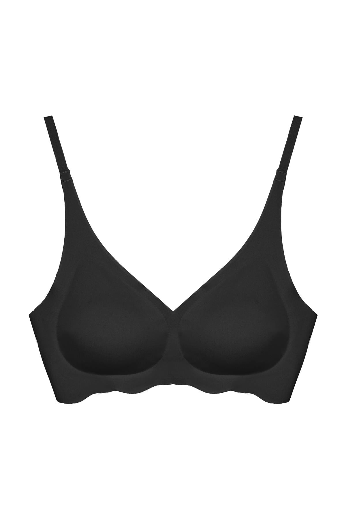 Seamless Bra - Wave | Siyah Lazer Kesim Dikişsiz Dalga Detaylı Balensiz Kadın Sütyen