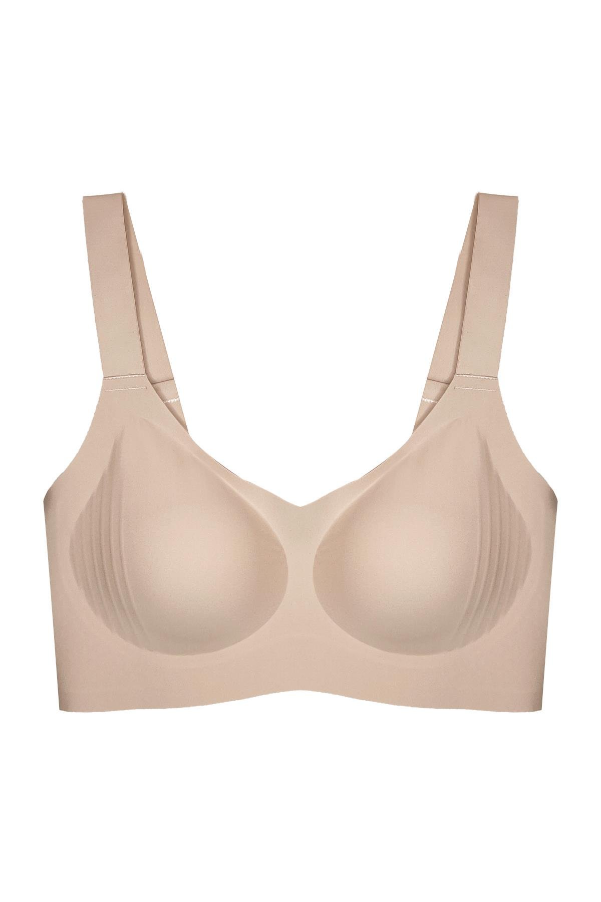 Seamless Bra - Curve | Kahverengi Lazer Kesim Dikişsiz Toparlayıcı Büyük Beden Kadın Sütyen
