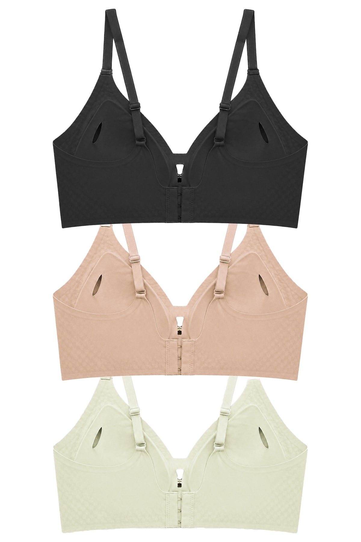 Seamless Bra - Elune | Lazer Kesim Balensiz Dekolte Taş Detaylı Dikişsiz Kadın Sütyen 3lü Paket-2