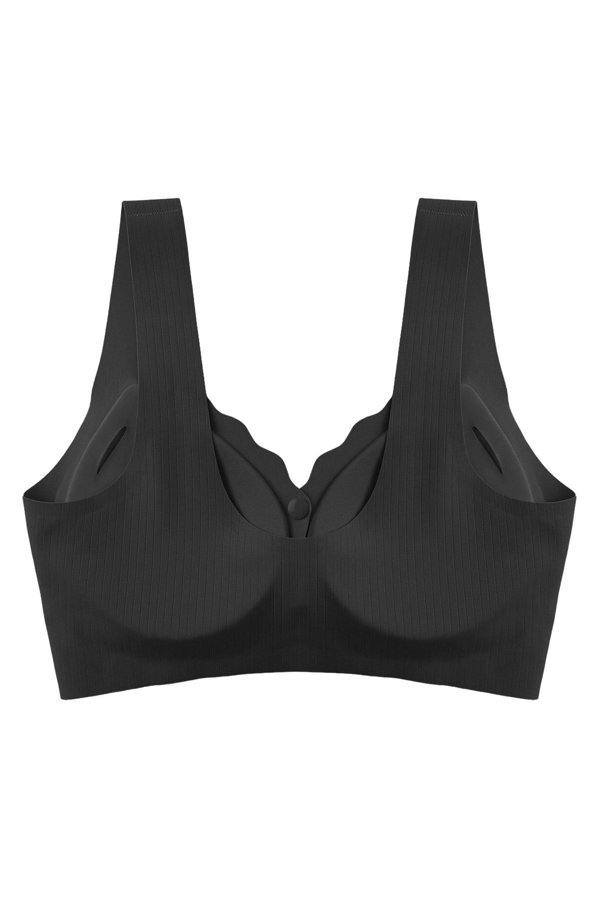 Seamless Bra - Feel | Siyah Lazer Kesim Çizgi Detaylı Önü Açılabilir Dikişsiz Kadın Sütyen