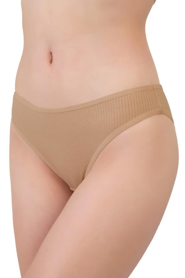 Kadın Pamuklu ve Likralı Fitilli Kaşkorse Brezilya Külot 5li Paket-2