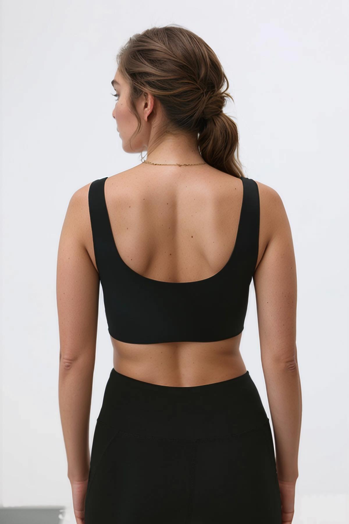 Siyah Dikişsiz Lazer Kesim Sütyen Çıkarılabilir Pedli Kadın Hayalet Sütyen