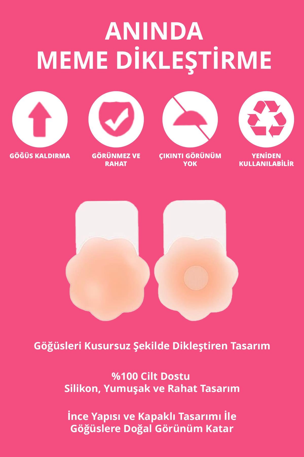 Silikon Çiçek Desenli Göğüs Ucu Kapatıcı, Meme Ucu Kapatıcı