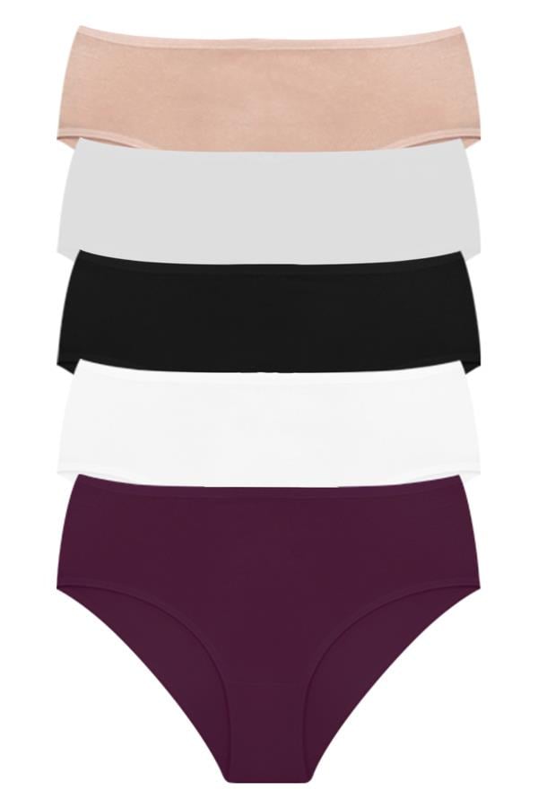 Pamuklu Geniş Kenarlı Bato Külot 5li Paket-3