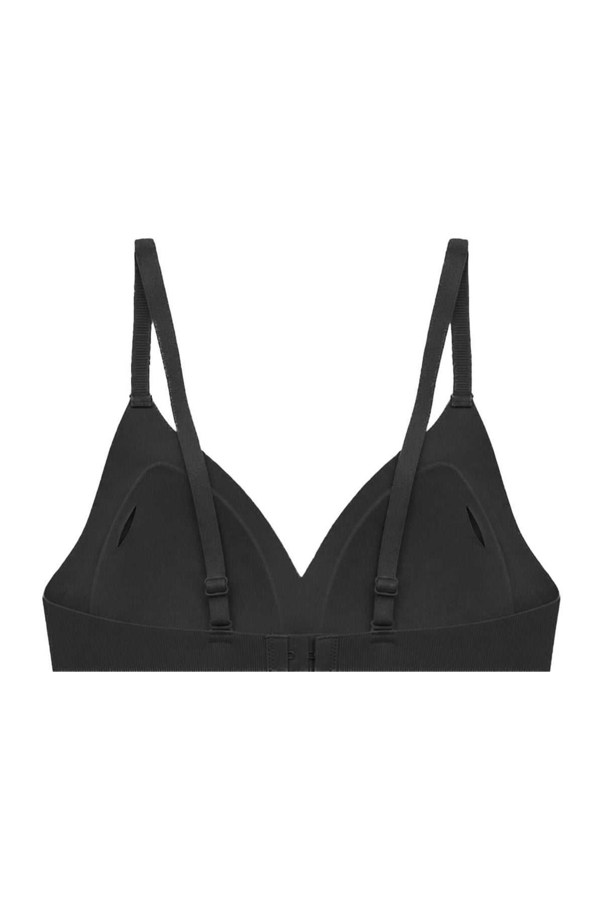 Seamless Bra - Velour | Siyah Lazer Kesim Balensiz Üçgen Form Dikişsiz Kadın Sütyen