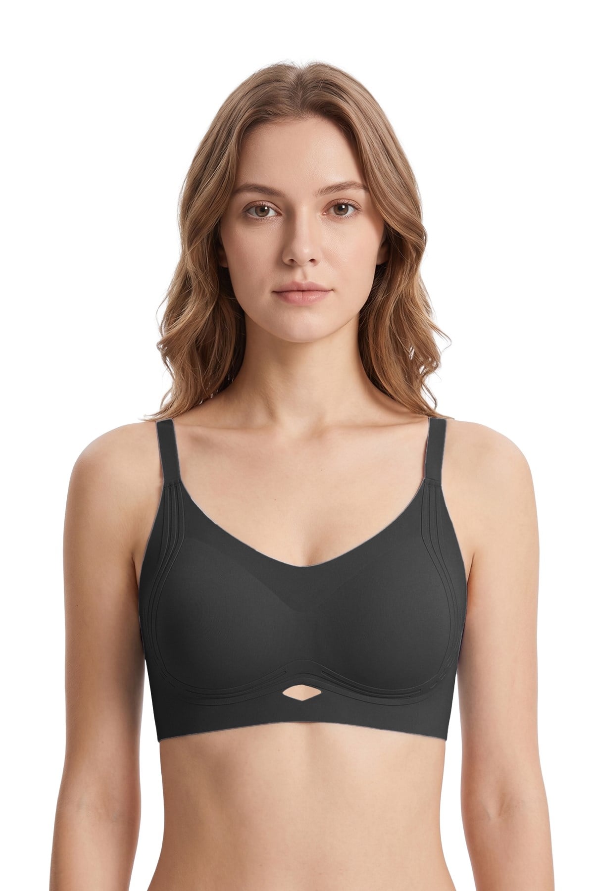 Seamless Bra - Elaris |Lazer Kesim Balensiz Dekolteli Şerit Detay Dikişsiz Kadın Sütyen 3lü Paket-2
