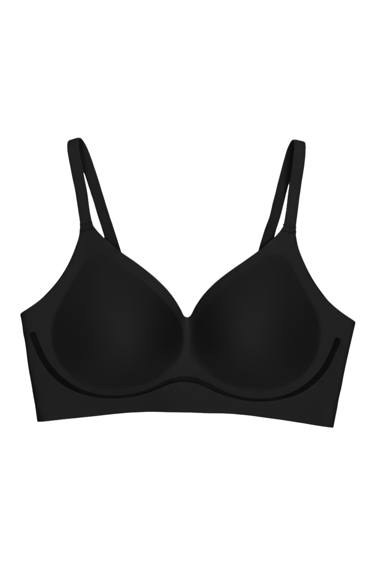 Seamless Bra - Air | Siyah Lazer Kesim Dikişsiz Dalga Şerit Detaylı Balensiz Kadın Sütyen