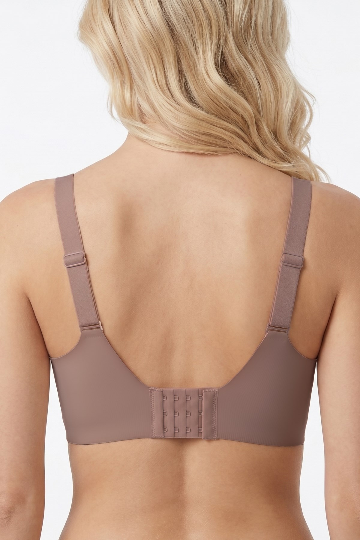 Seamless Bra - Ease | Kahverengi Lazer Kesim Balensiz Dekolteli Dikişsiz Kadın Sütyen