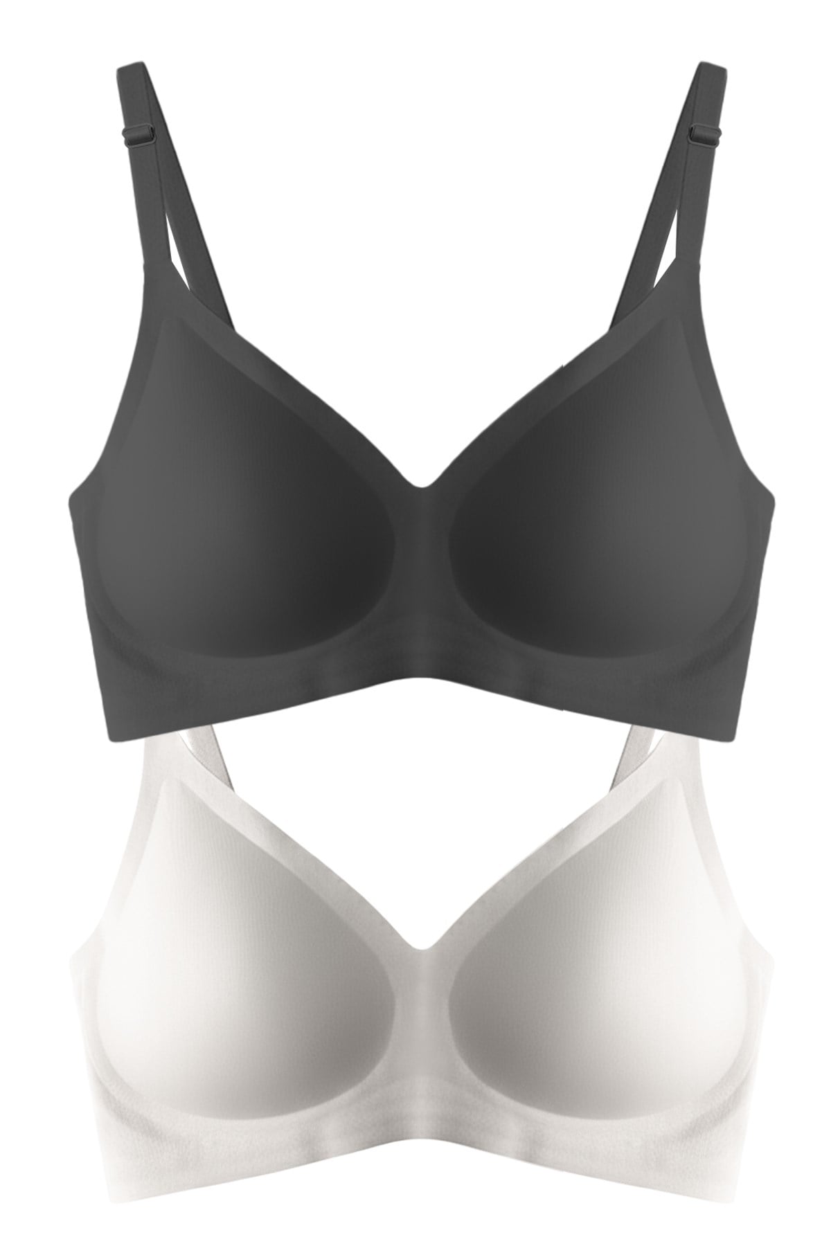Seamless Bra - Soft | Lazer Kesim Balensiz Ayarlanabilir Askılı Dikişsiz Kadın Sütyen 2li Paket-6