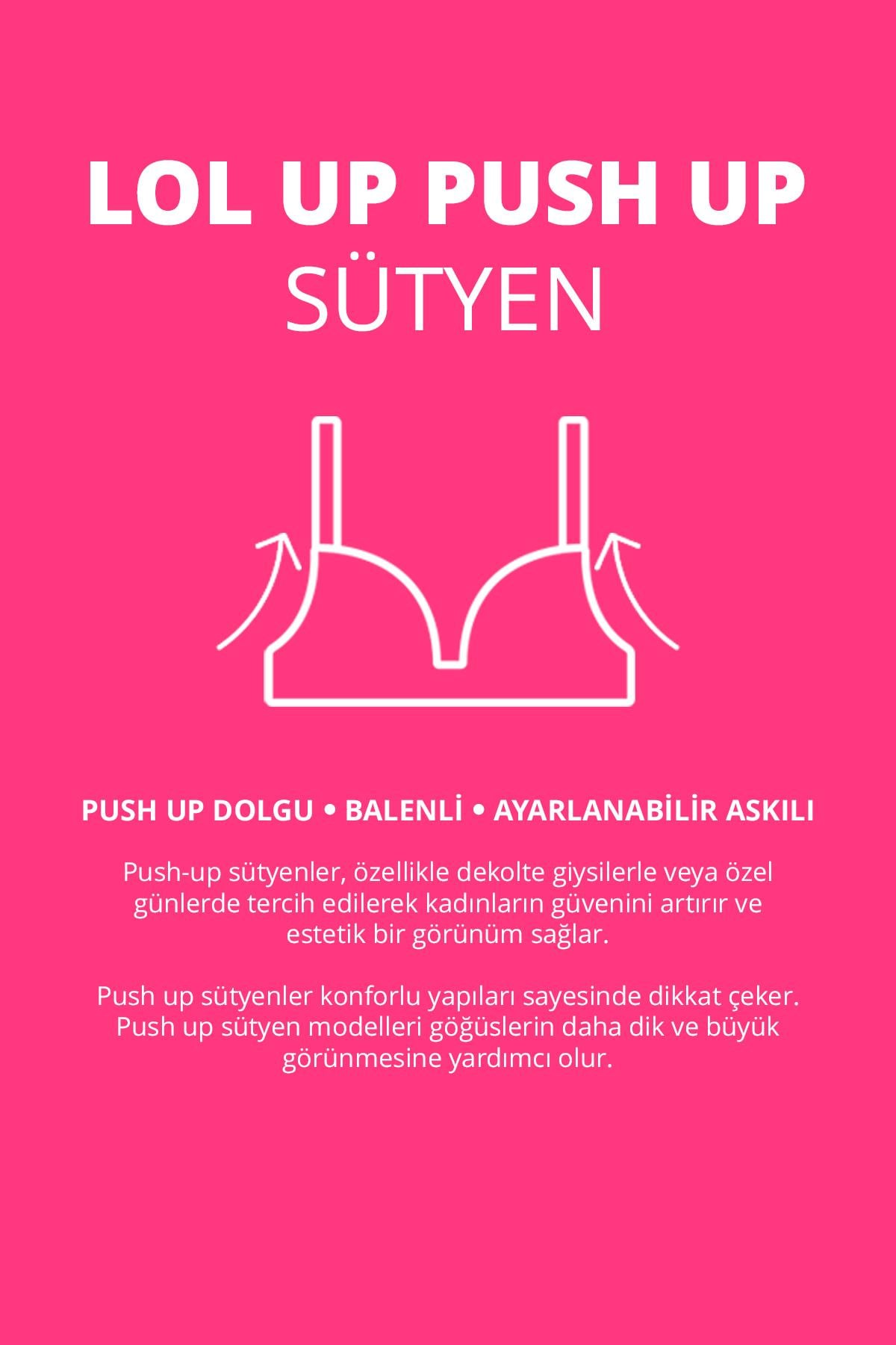 Lol Up Push Up Balenli Kahverengi Sütyen