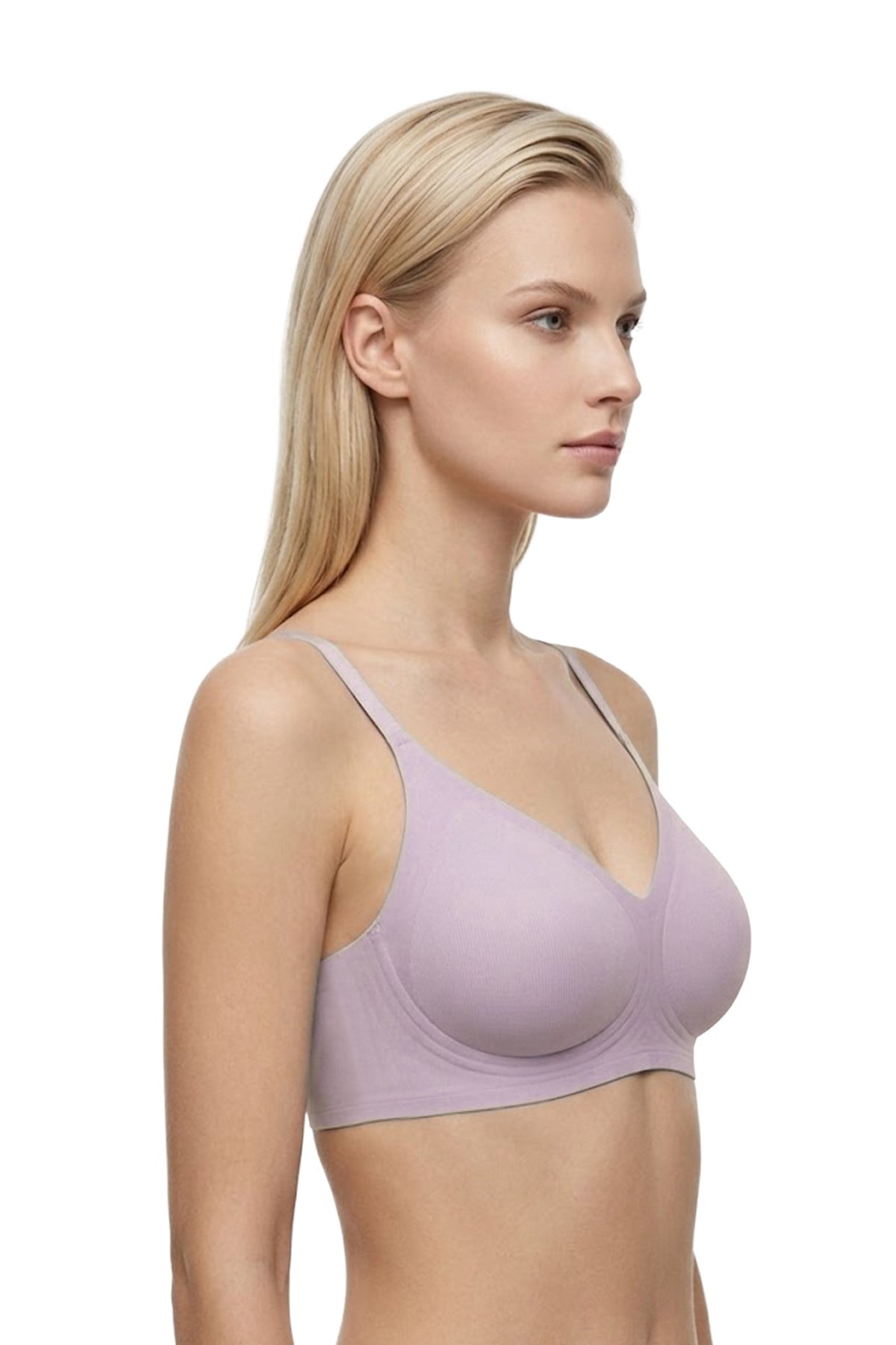 Seamless Bra - Aurea | Lila Lazer Kesim Dikişsiz Kontur Detaylı Balensiz Kadın Sütyen