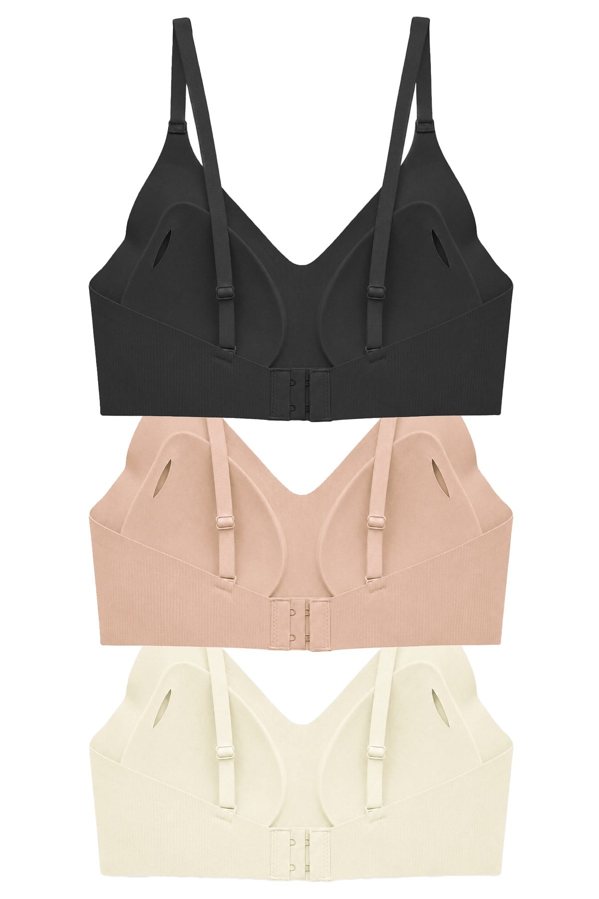 Seamless Bra - Elara | Lazer Kesim Balensiz İnce Fitil Dokulu Dikişsiz Kadın Sütyen 3lü Paket-2