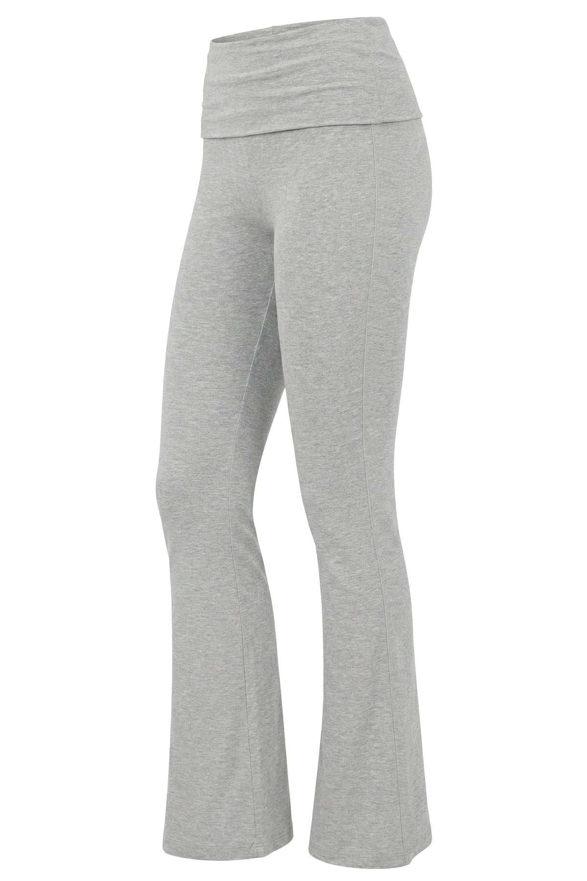 Gri Melanj Viskon Yüksek Bel Kemer Detaylı İspanyol Paça Kadın Pantolon Flared