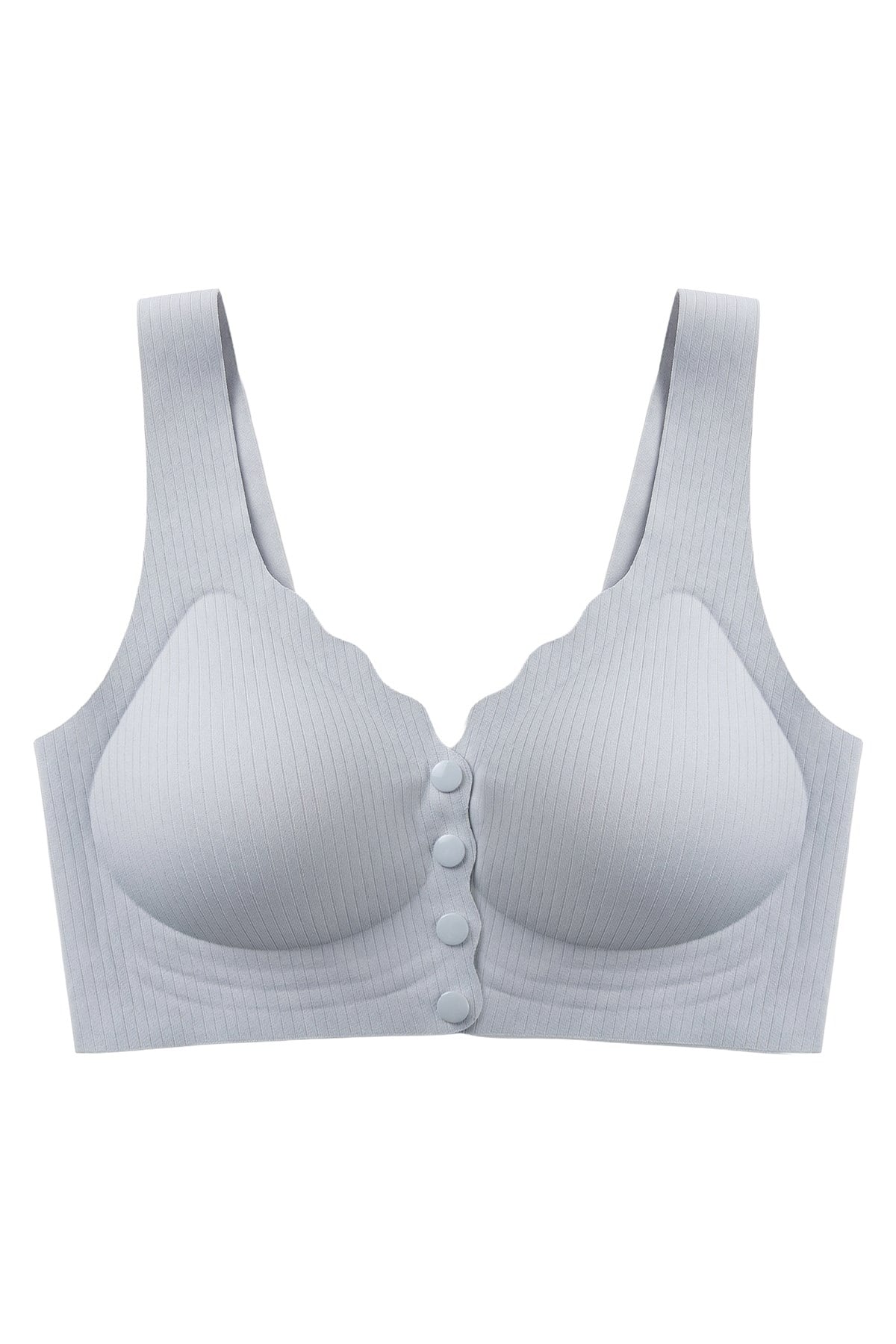 Seamless Bra - Feel | Gri Lazer Kesim Çizgi Detaylı Önü Açılabilir Dikişsiz Kadın Sütyen
