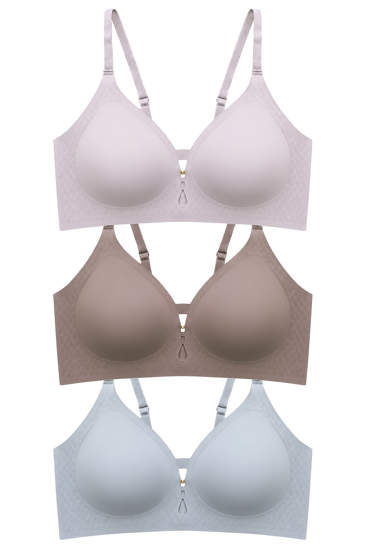 Seamless Bra - Elune | Lazer Kesim Balensiz Dekolte Taş Detaylı Dikişsiz Kadın Sütyen 3lü Paket