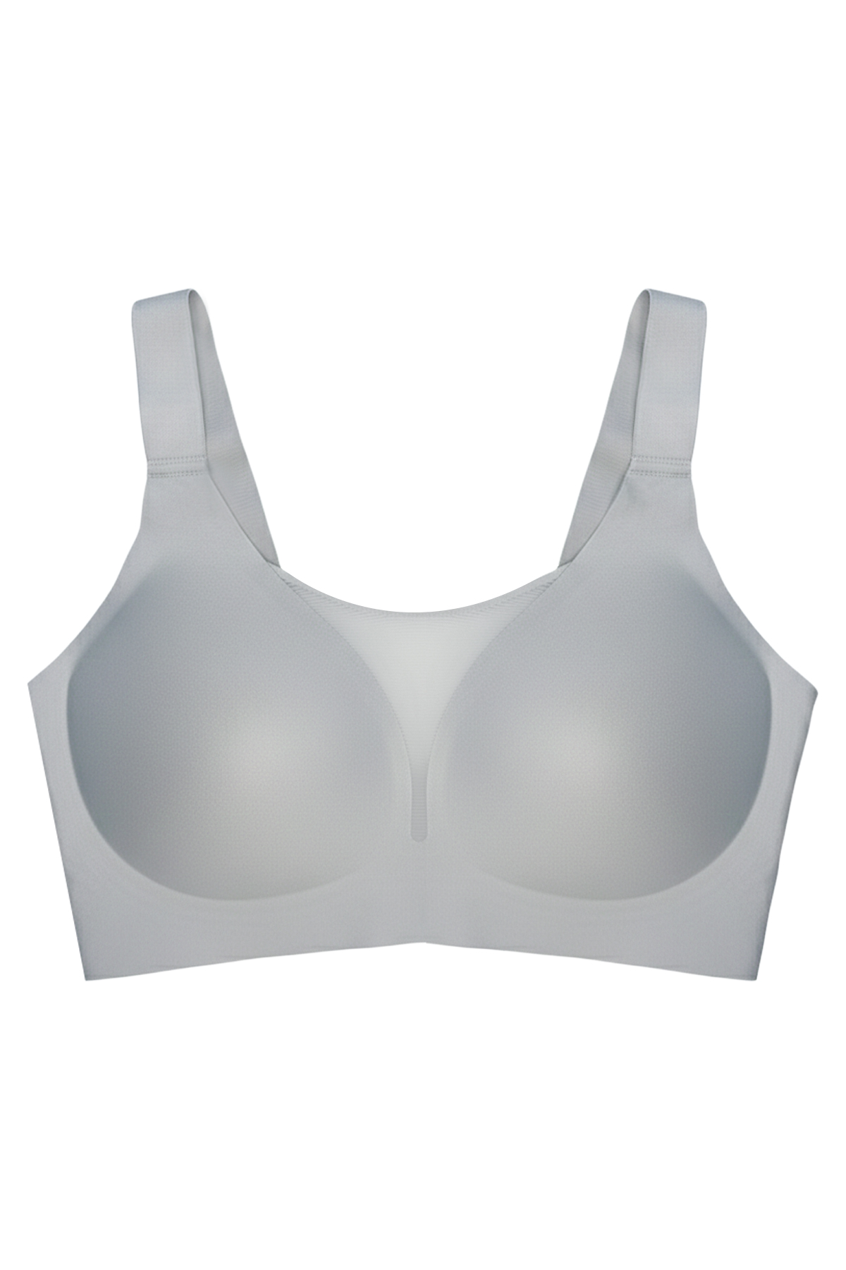 Seamless Bra - Forme | Gri Lazer Kesim Dikişsiz Toparlayıcı Büyük Tüllü Beden Kadın Sütyen