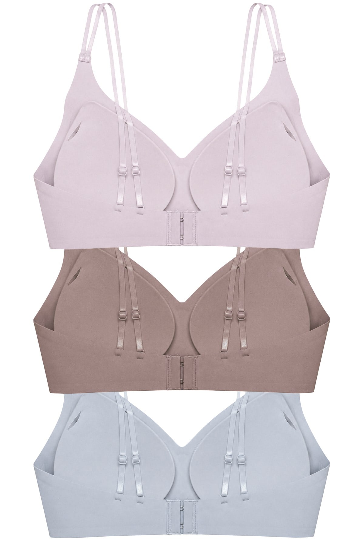 Seamless Bra - Viora | Lazer Kesim Balensiz Kontur Kabartma Detaylı Dikişsiz Kadın Sütyen 3lü Paket