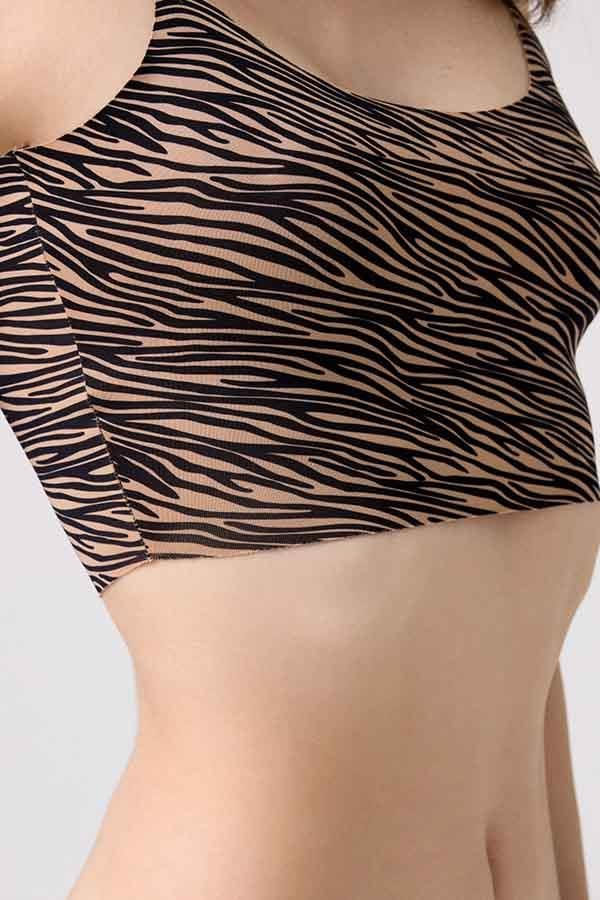 Desenli Lazer Kesim Ayarlanabilir İnce Askılı Crop Büstiyer 3lü Paket-1