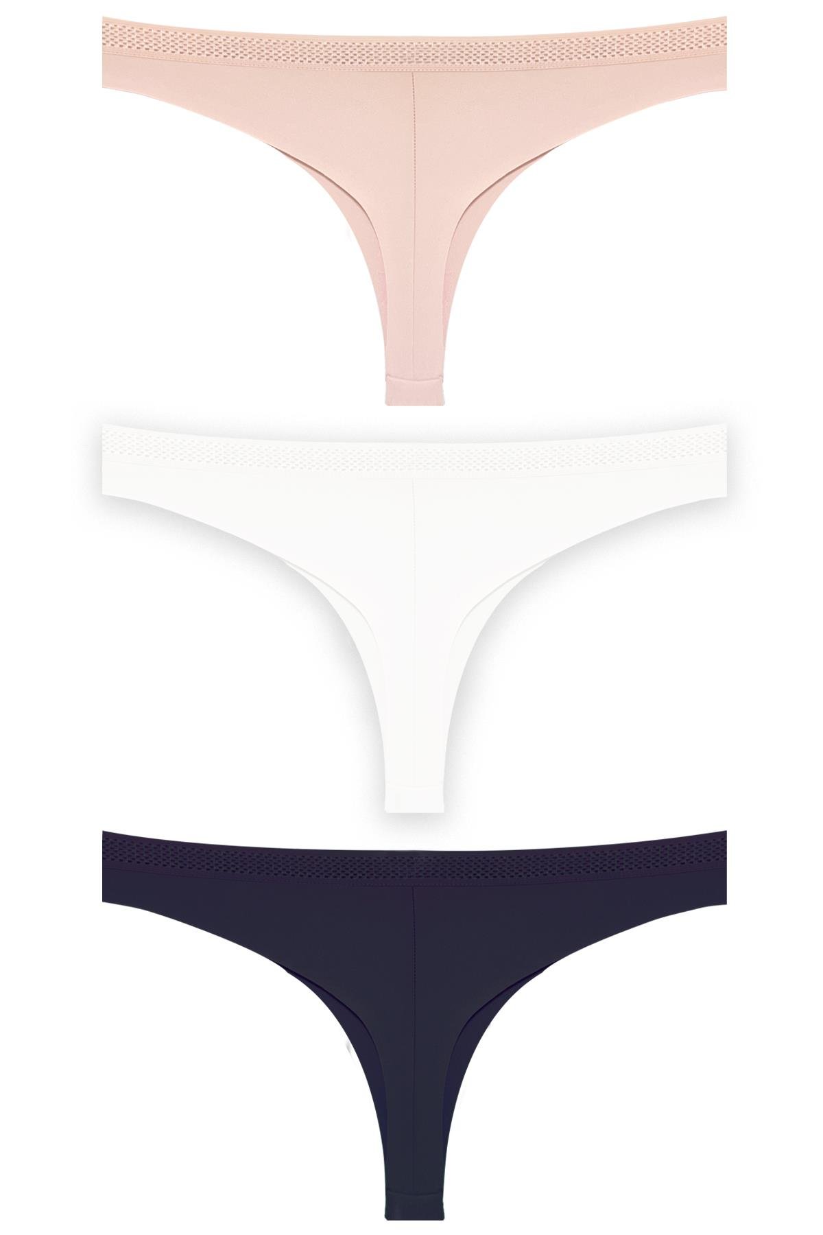 Basic File Lastlikli Lazer Kesim Brezilya Külot 3lü Paket - 2