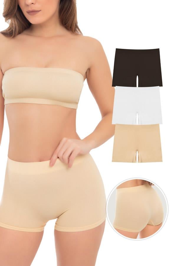 Cottonhill Premium - Kadın Ultra-Rahat Seamless Boxer 3lü Paket