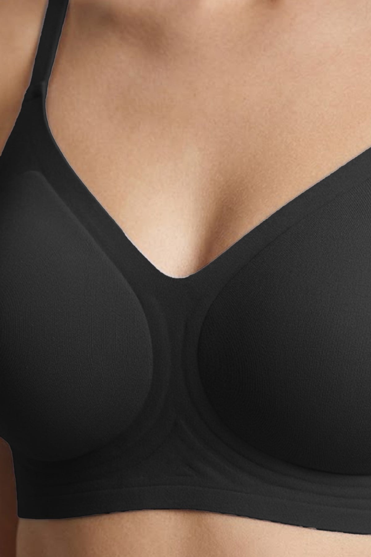 Seamless Bra - Aurea | Siyah Lazer Kesim Dikişsiz Kontur Detaylı Balensiz Kadın Sütyen