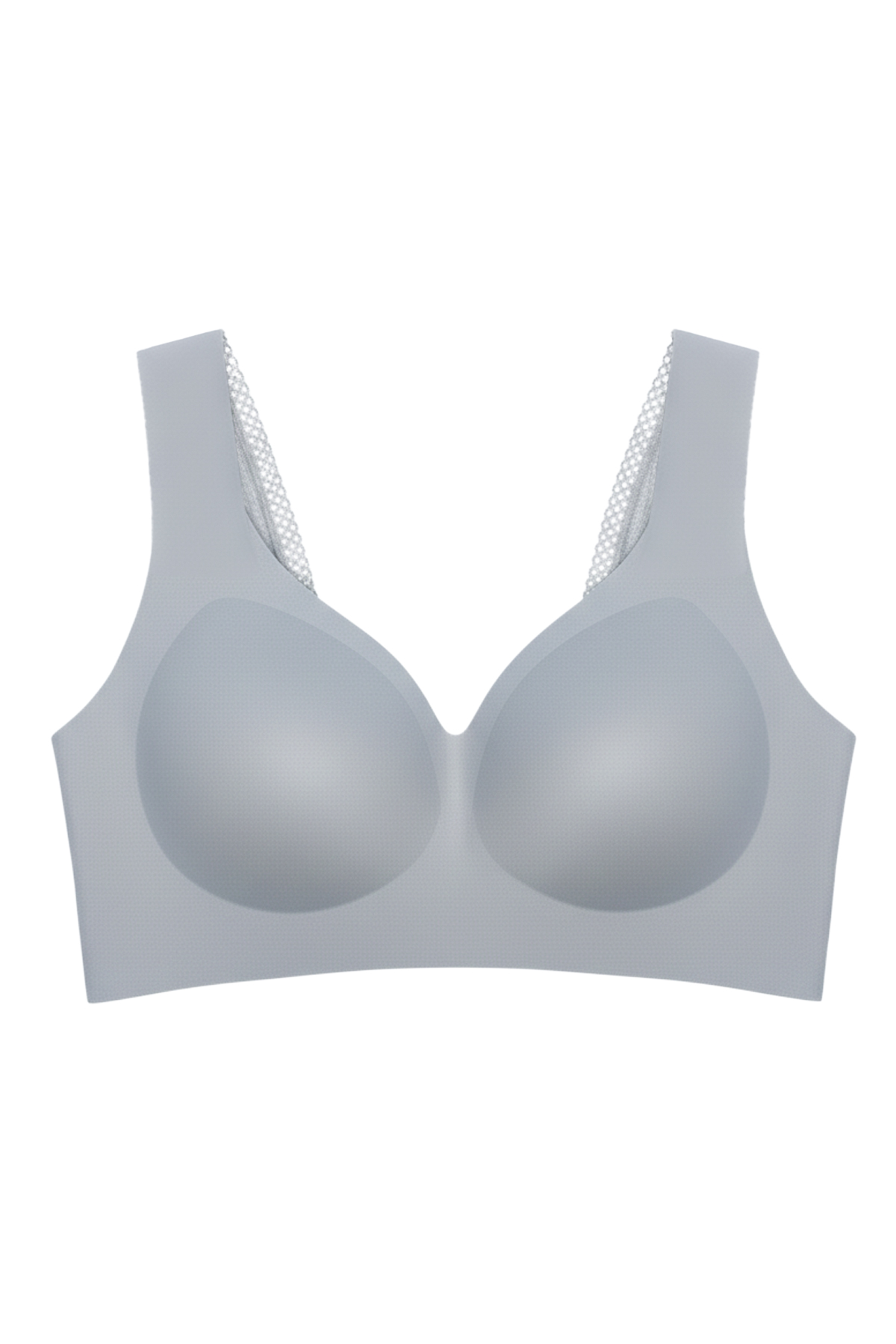 Seamless Bra - Lace | Gri Lazer Kesim Dikişsiz Dantel Detaylı Balensiz Kadın Sütyen