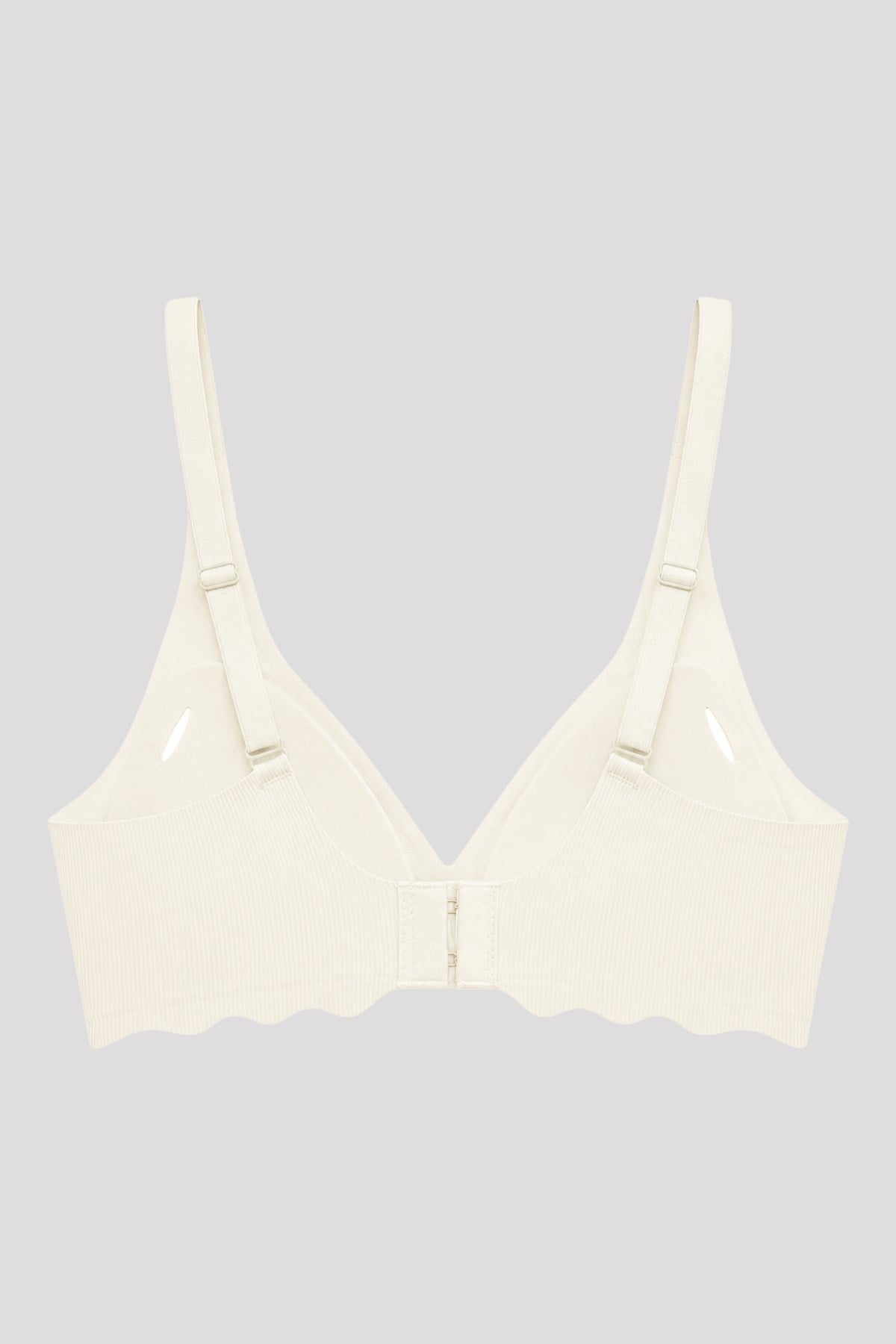 Seamless Bra - Lumera | Krem Lazer Kesim Balensiz Rib Dokulu Dalga Kesim Dikişsiz Kadın Sütyen