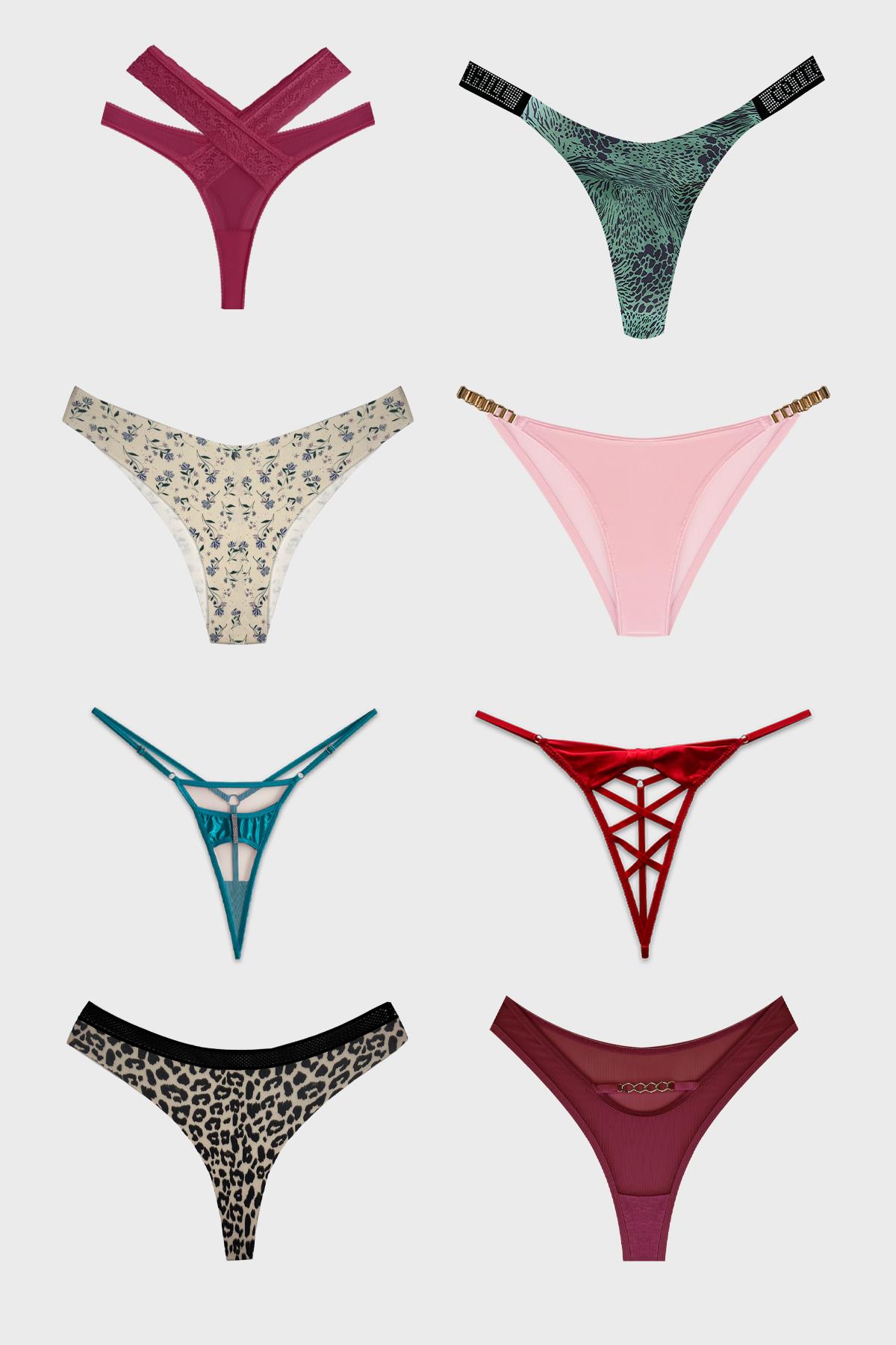 Kadın Bikini Külot Brezilya Külot Tanga Külot Karma Paket 5li