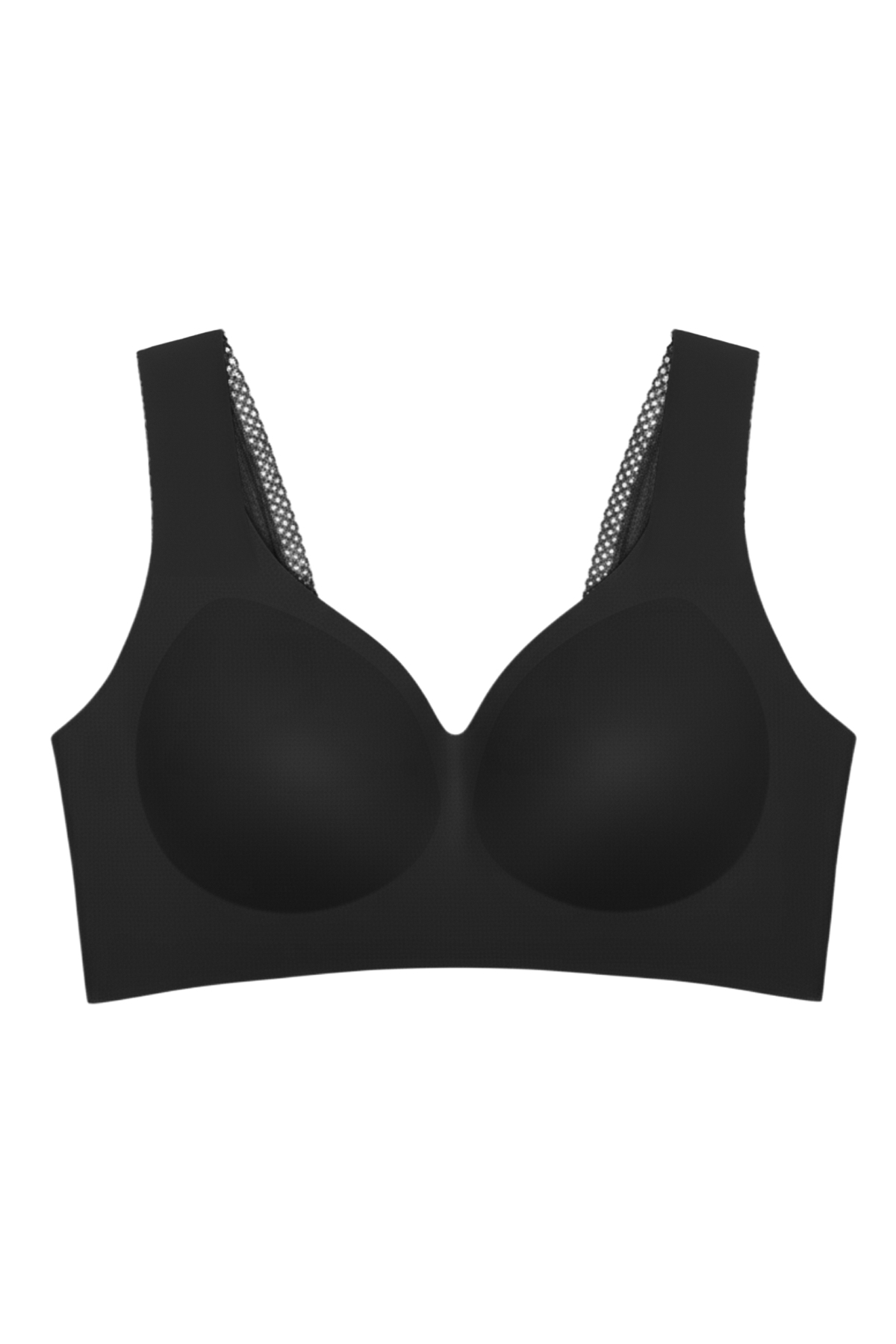 Seamless Bra - Lace | Siyah Lazer Kesim Dikişsiz Dantel Detaylı Balensiz Kadın Sütyen
