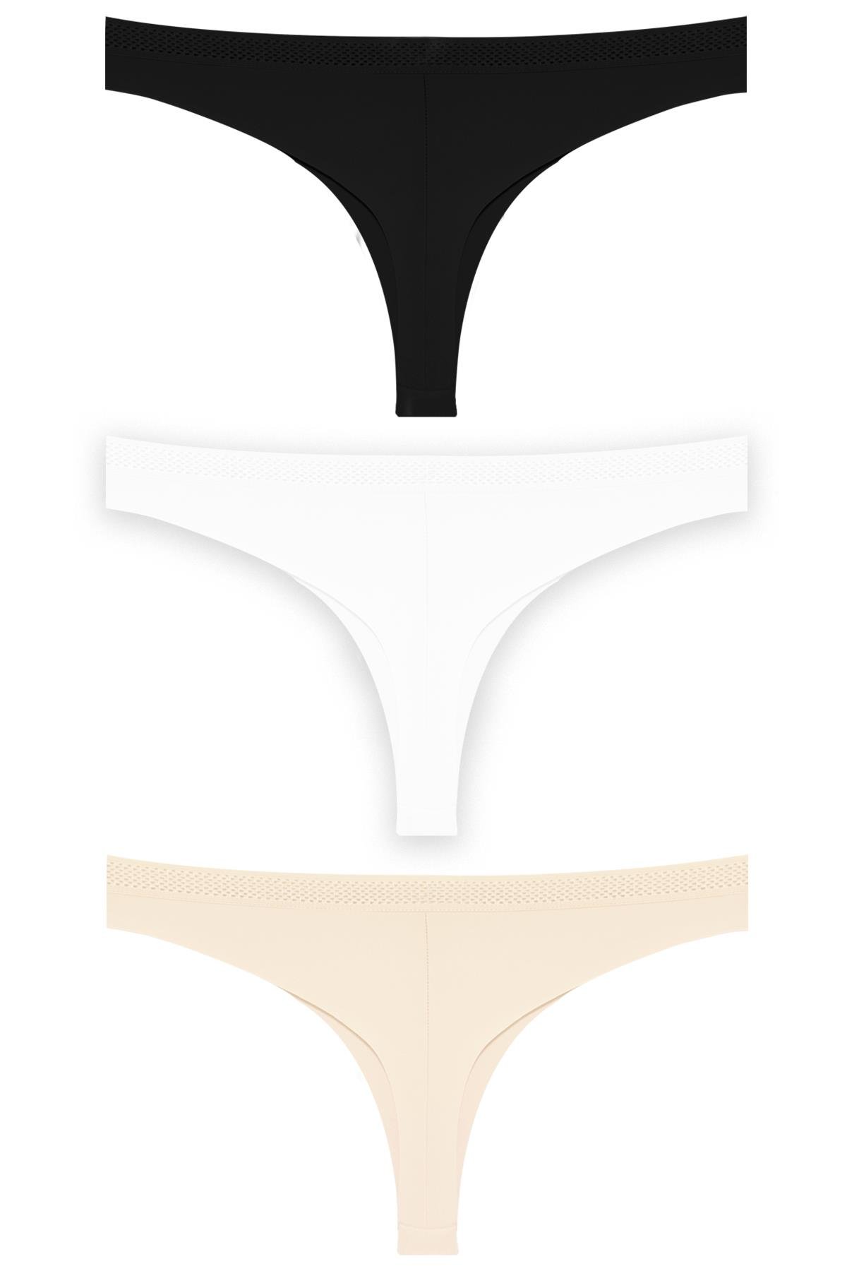 Basic File Lastlikli Lazer Kesim Brezilya Külot 3lü Paket - 3