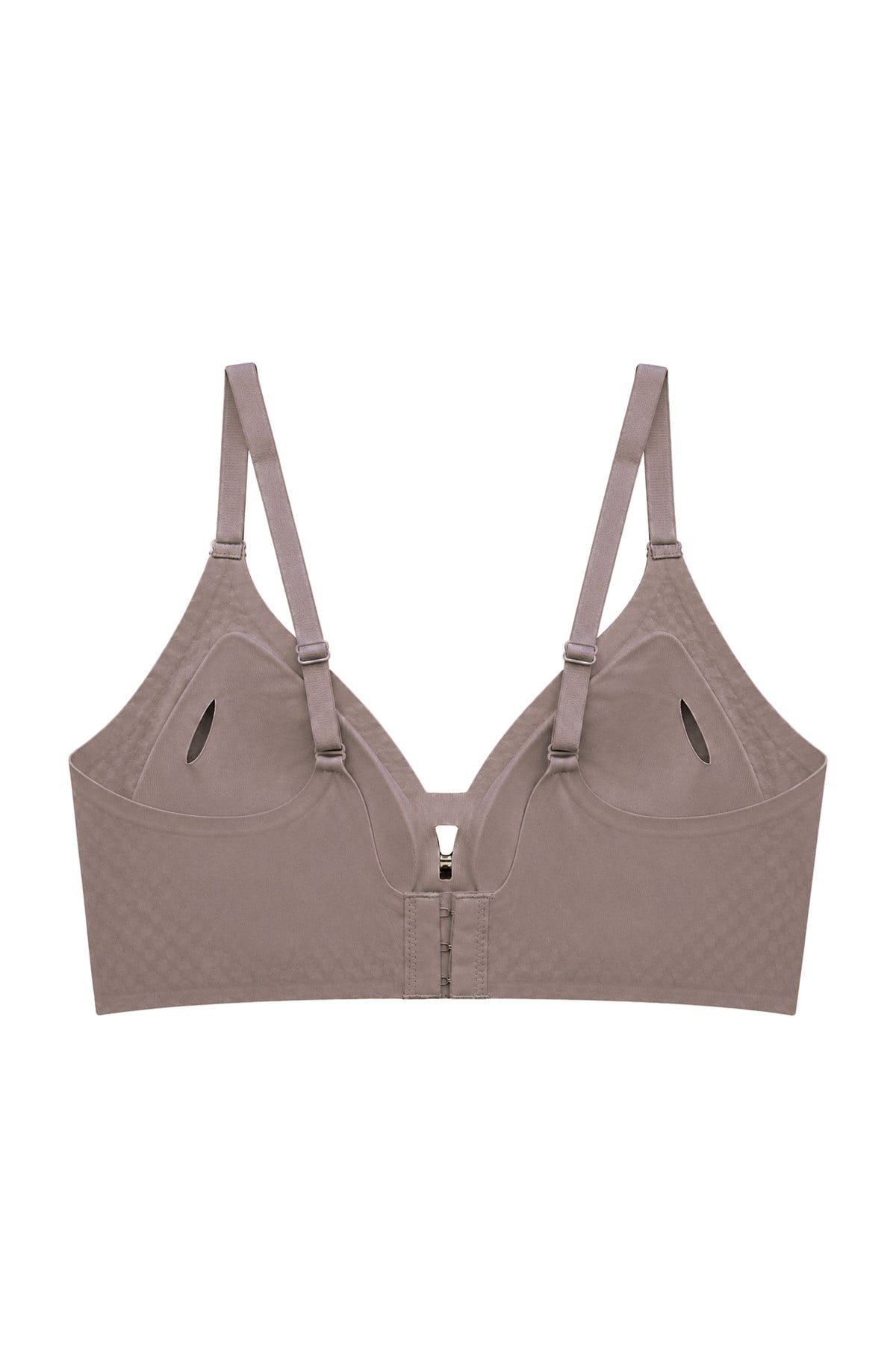 Seamless Bra - Elune | Kahverengi Lazer Kesim Balensiz Dekolte Taş Detaylı Dikişsiz Kadın Sütyen
