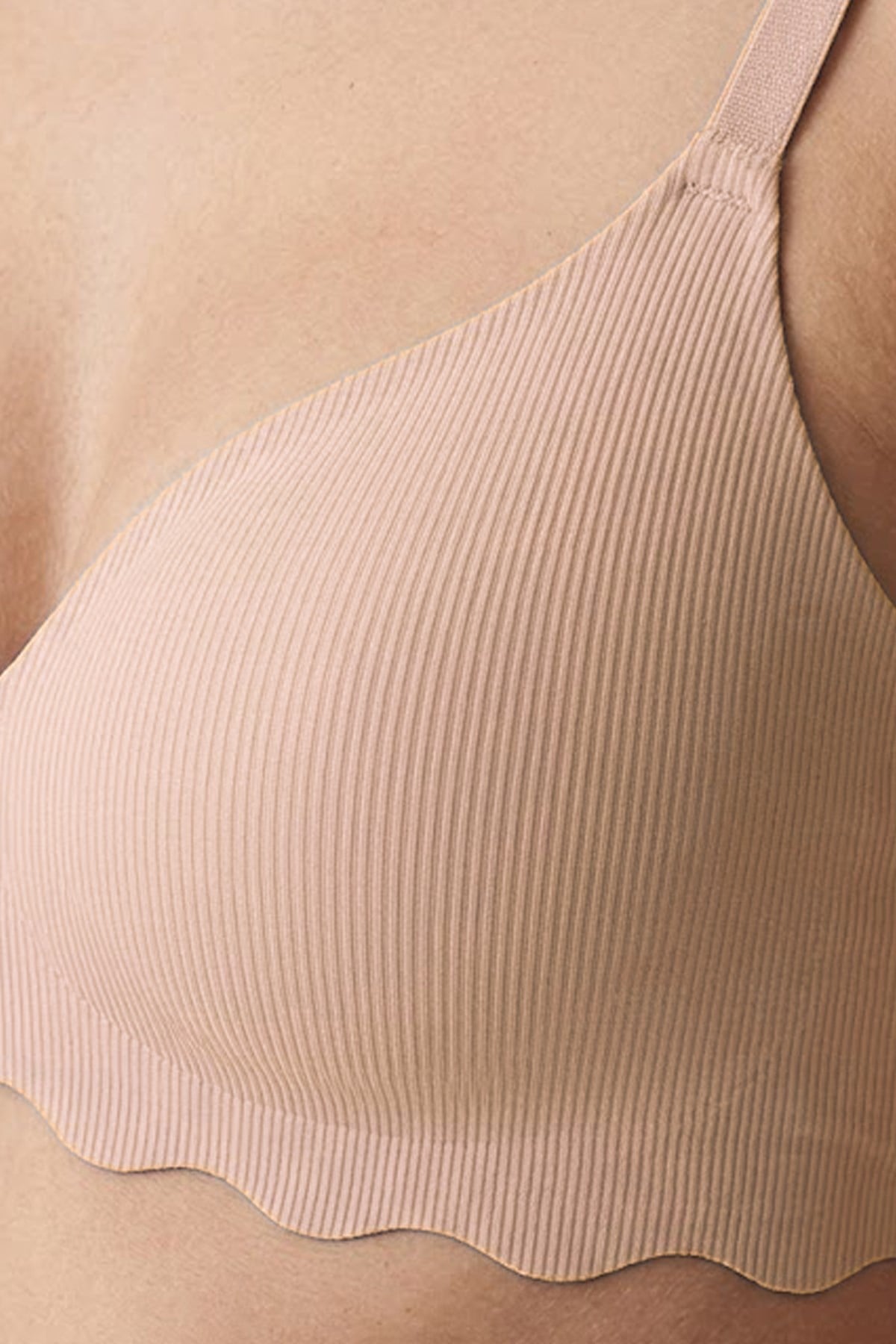 Seamless Bra - Lumera | Ten Lazer Kesim Balensiz Rib Dokulu Dalga Kesim Dikişsiz Kadın Sütyen