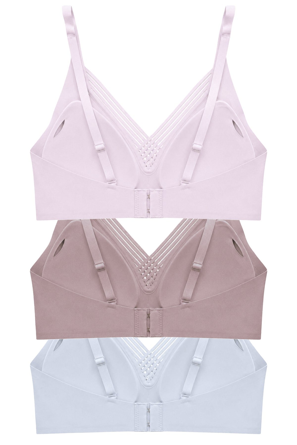 Seamless Bra - Lucent | Lazer Kesim Balensiz Ön Çapraz Şerit Detaylı Kadın Sütyen 3lü Paket