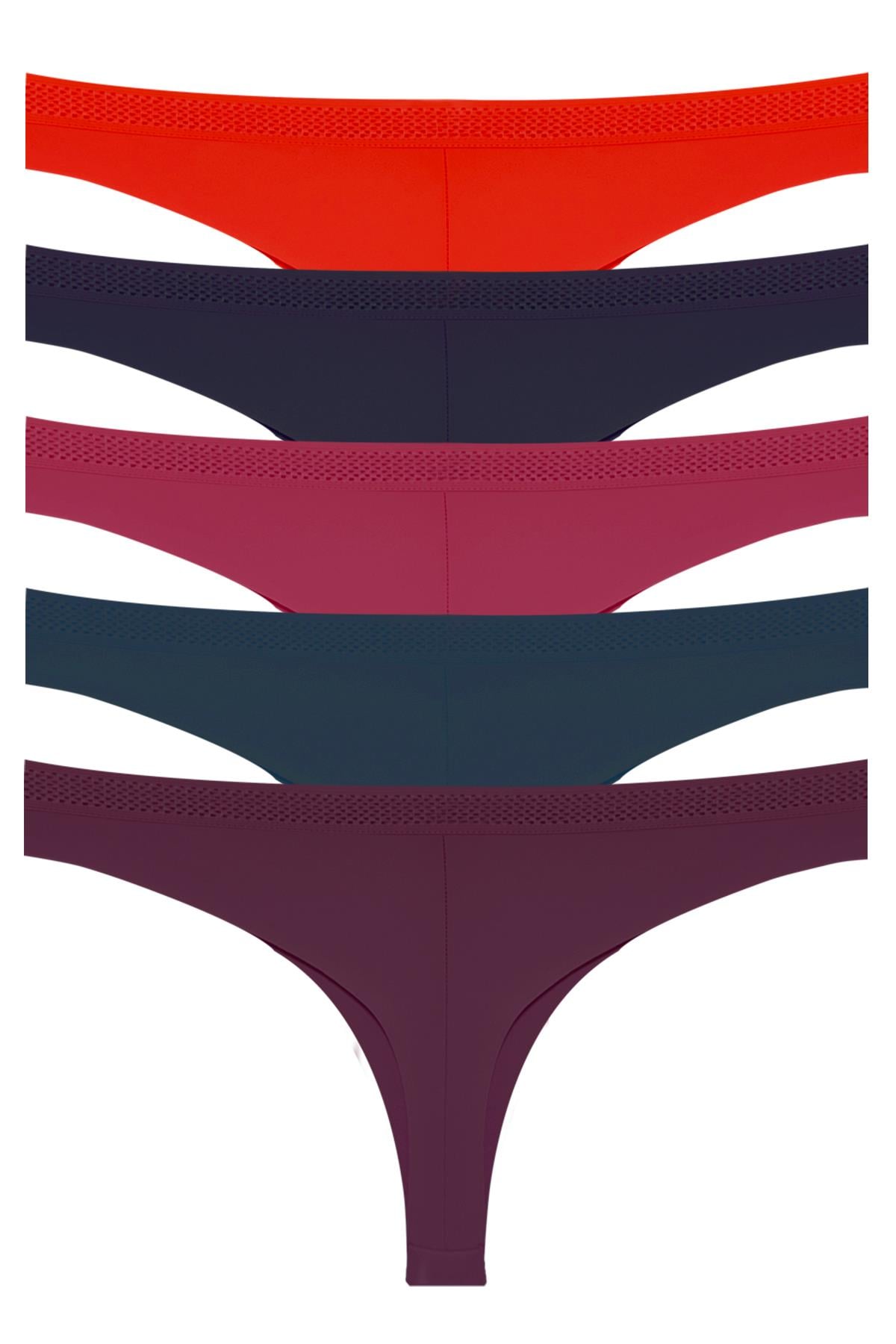 Basic Lazer Kesim File Lastikli Brezilya Külot 5li Paket - 2