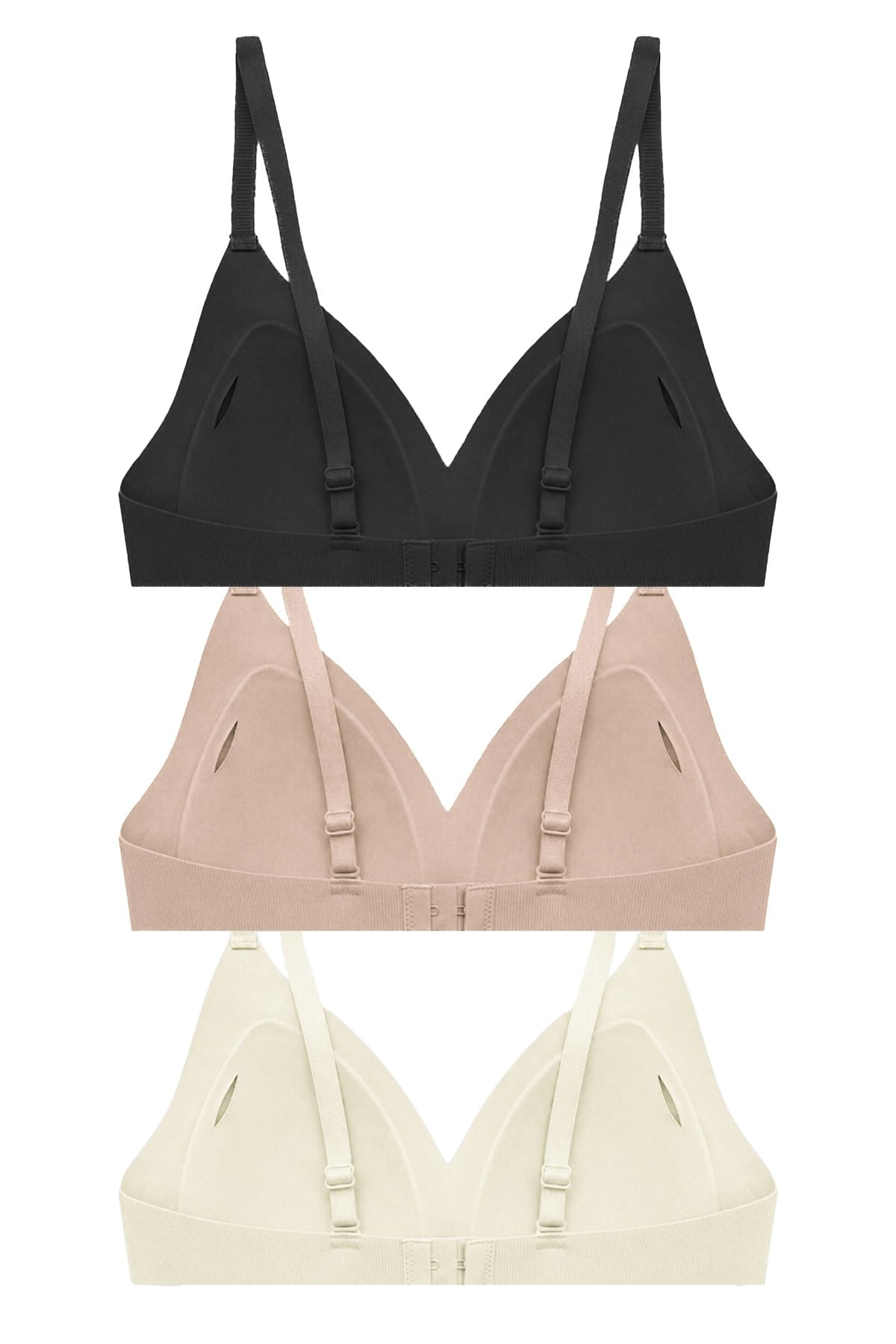 Seamless Bra - Velour | Lazer Kesim Balensiz Üçgen Form Dikişsiz Kadın Sütyen 3lü Paket-2
