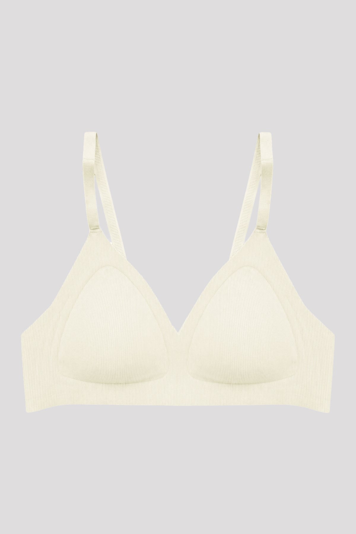 Seamless Bra - Velour | Krem Lazer Kesim Balensiz Üçgen Form Dikişsiz Kadın Sütyen