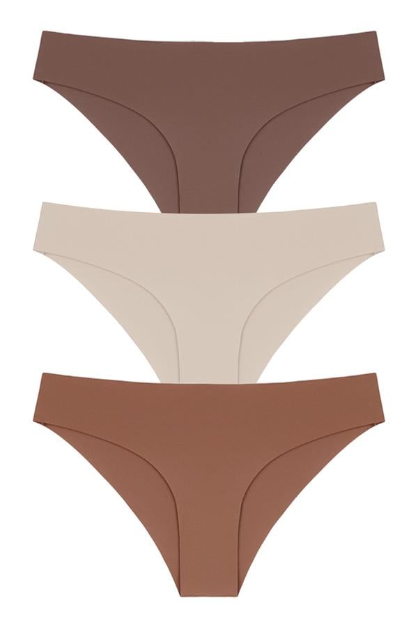 Lazer Kesim Kadın Bikini Külot 3lü Paket-3